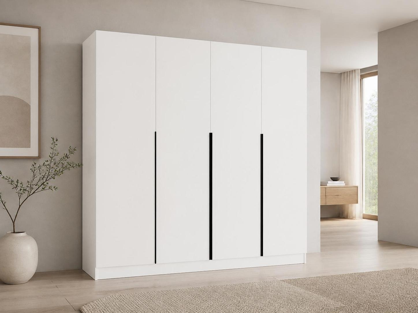 Kleiderschrank Mandeville 370 (Weiss + Schwarz)