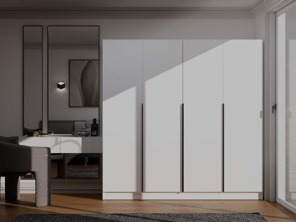 Kleiderschrank Mandeville 370 (Weiss + Schwarz)