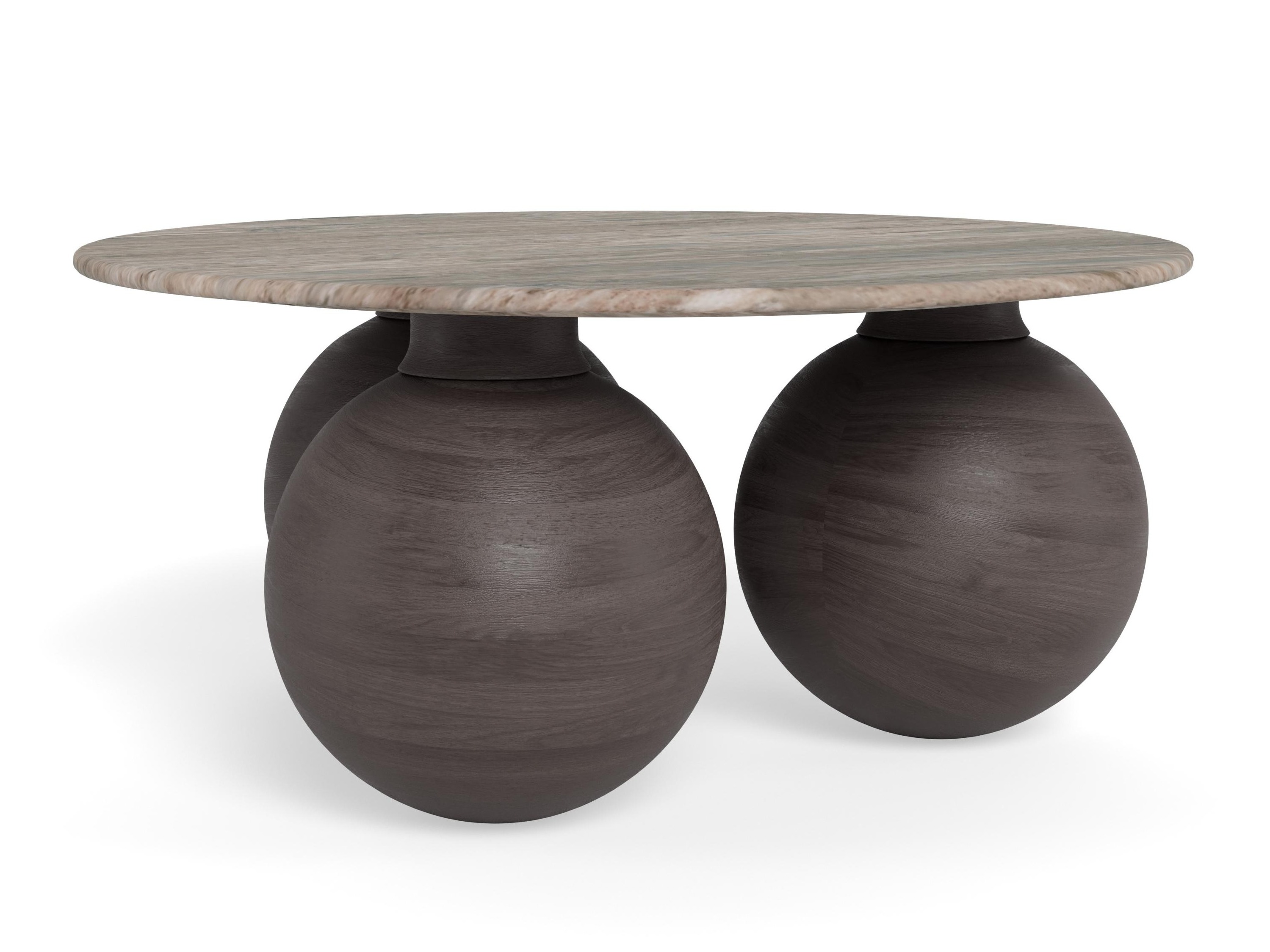 Couchtisch Norsica 1082 (Braun + Grauer Marmor)