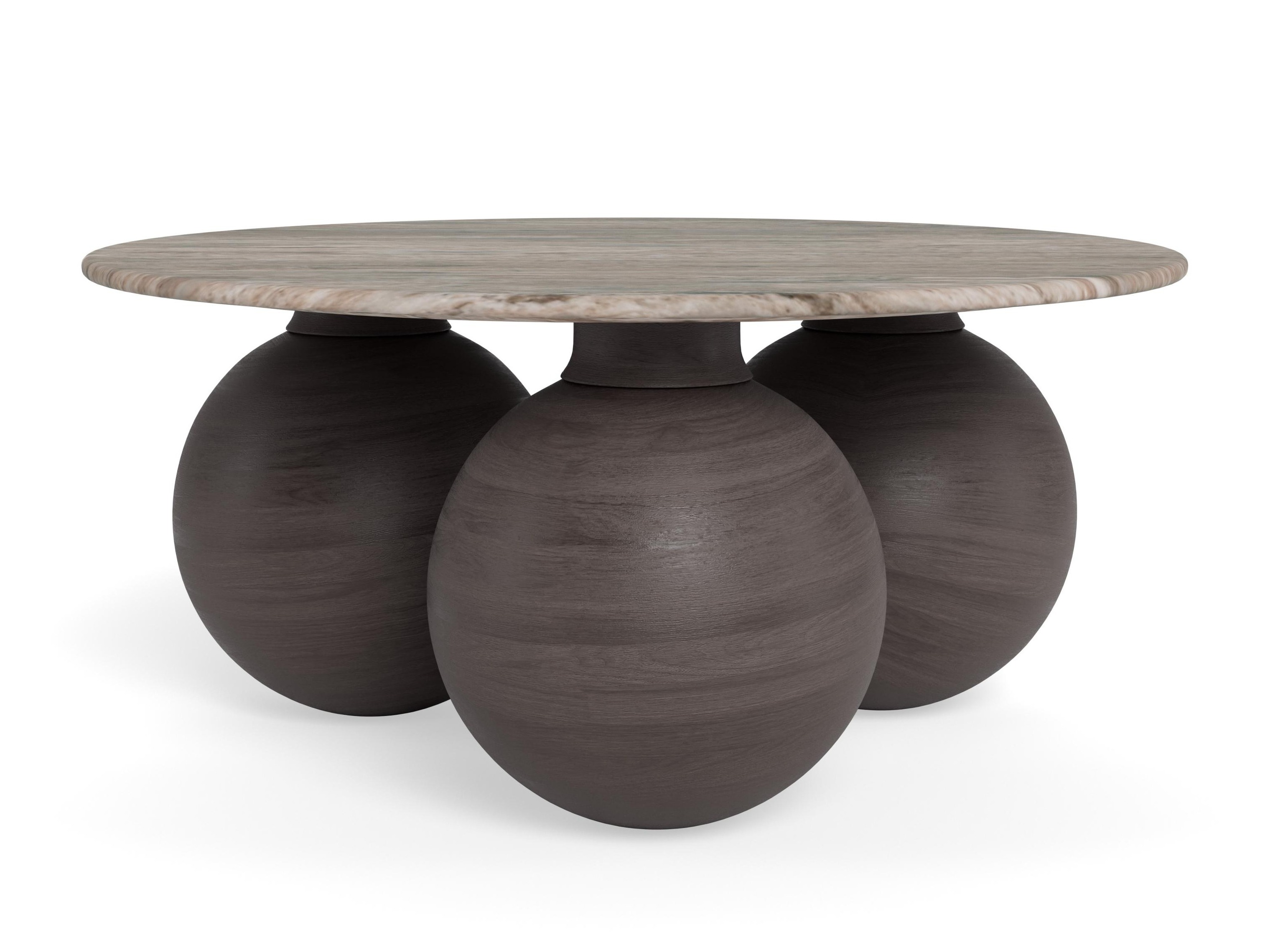 Couchtisch Norsica 1082 (Braun + Grauer Marmor)