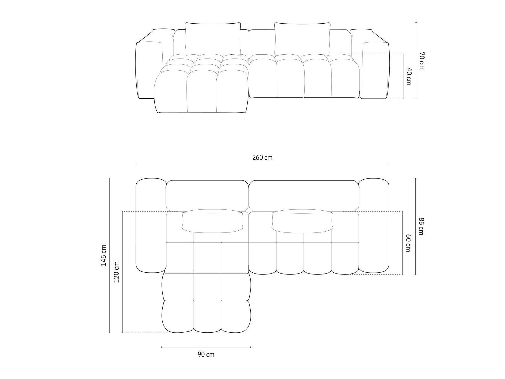 Ecksofa Odeveno 104 (Casino Sand)