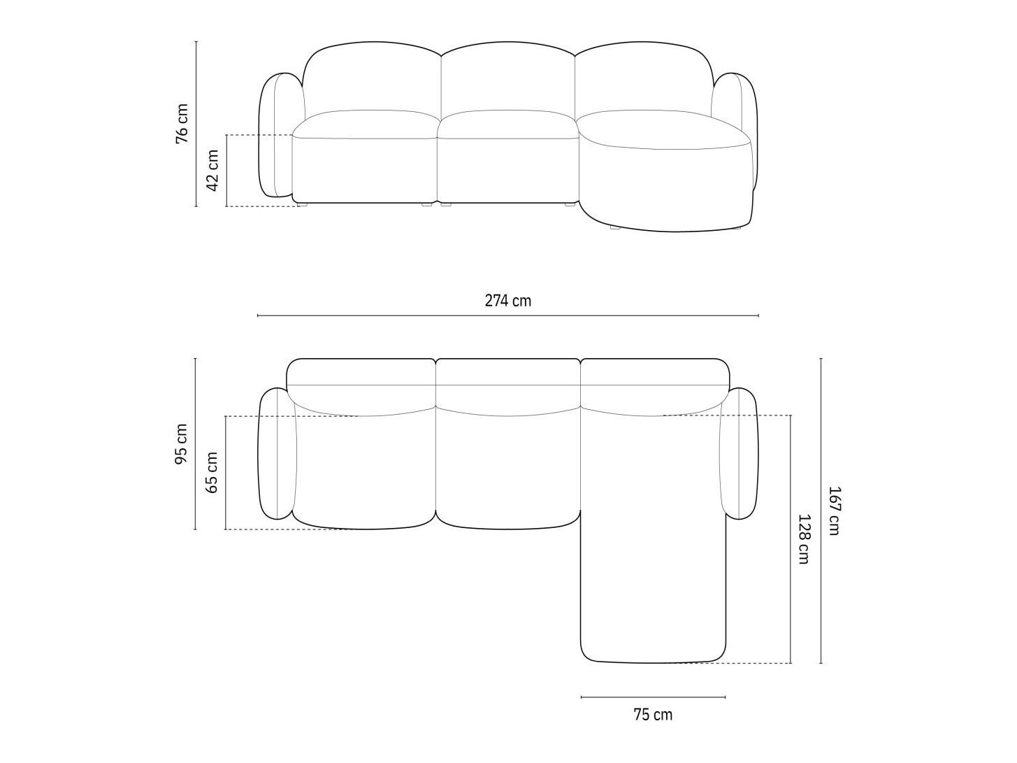 Ecksofa Tolmira 104 (Casino Hellgrau)