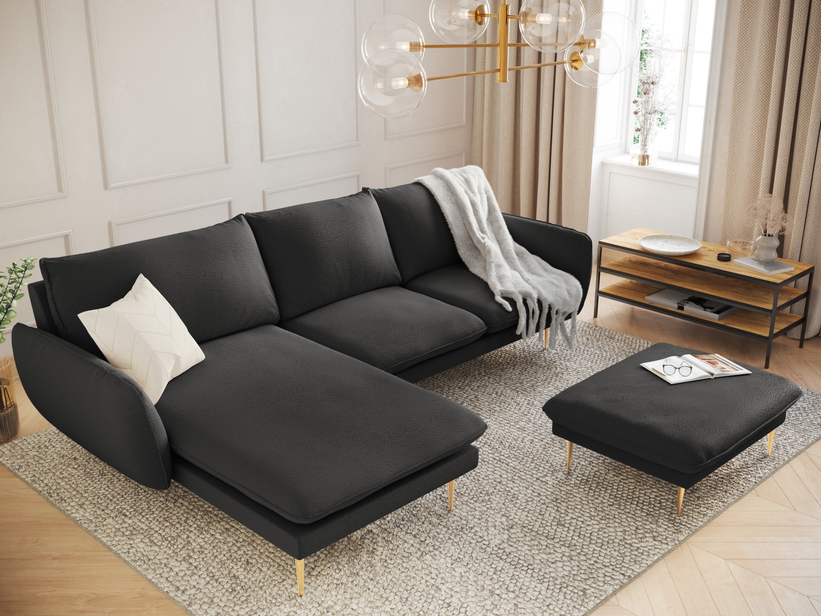 Ecksofa Ferlevi 131 (Ascot Black)
