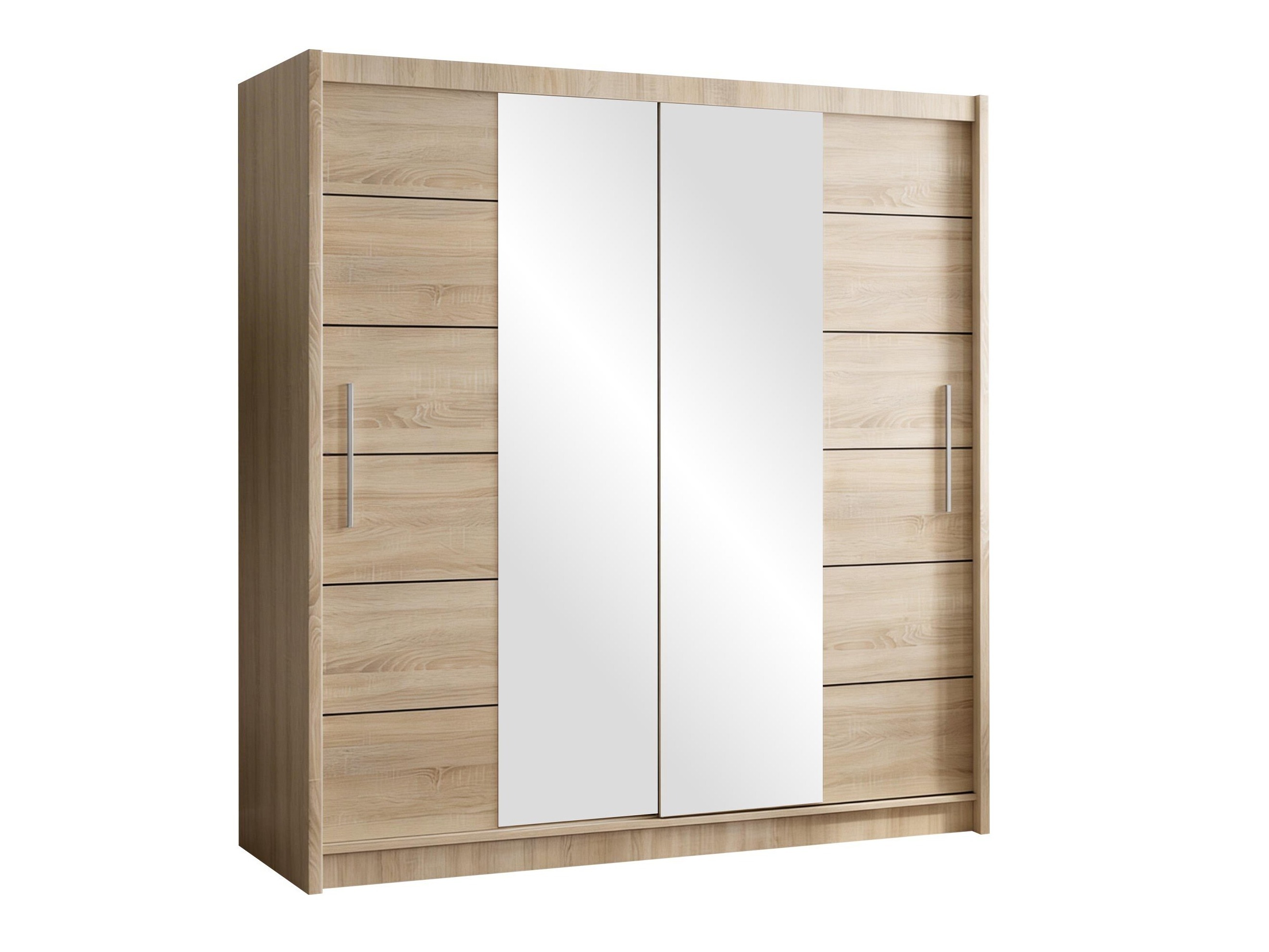 Kleiderschrank Honolulu 193 (Sonoma eichenholz + getönter spiegel)