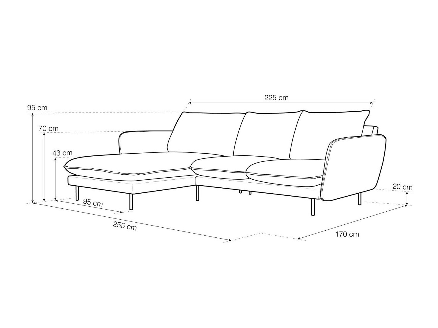 Ecksofa Ferlevi 131 (Bluvel 22)