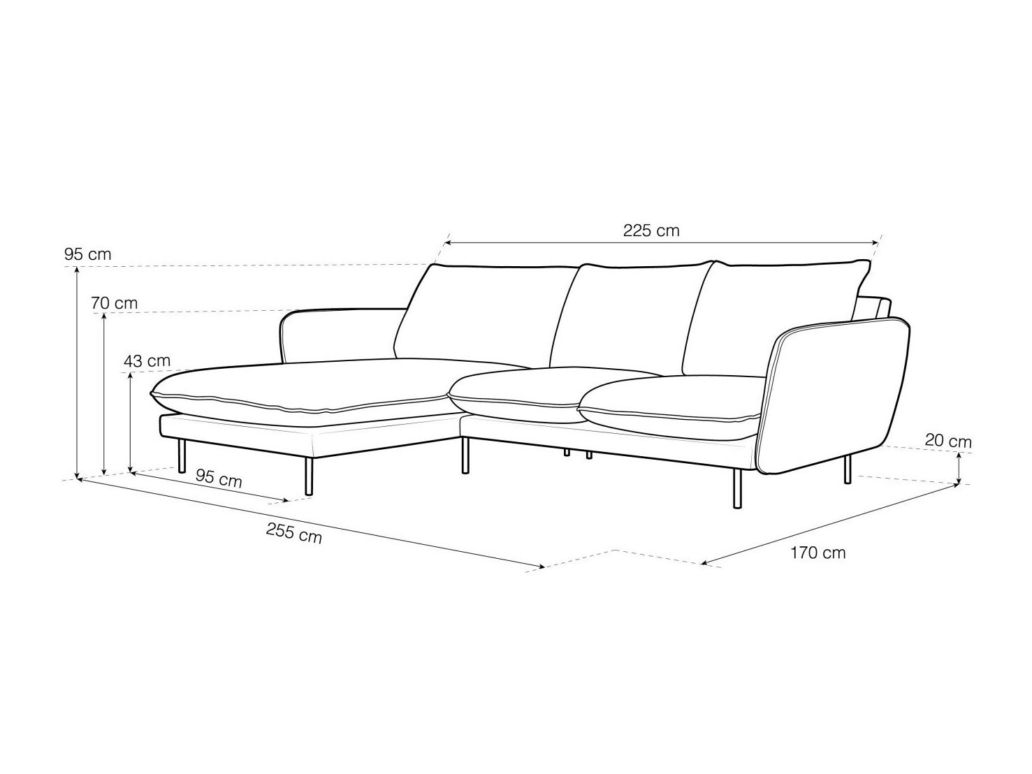 Ecksofa Ferlevi 131 (Bluvel 78)