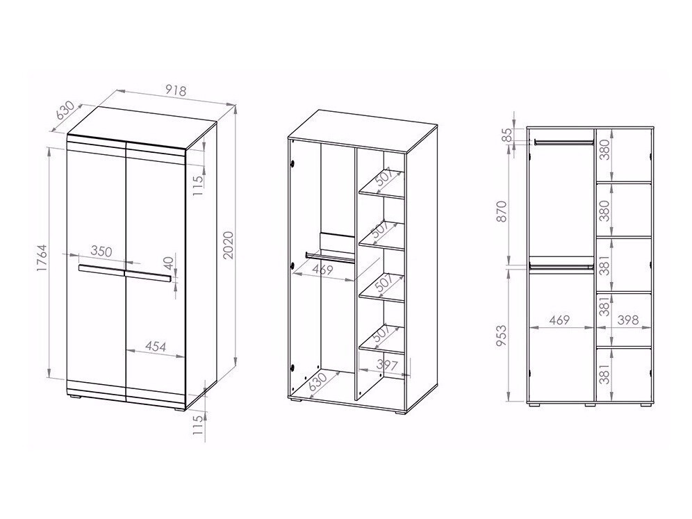 Kleiderschrank Alcala 100