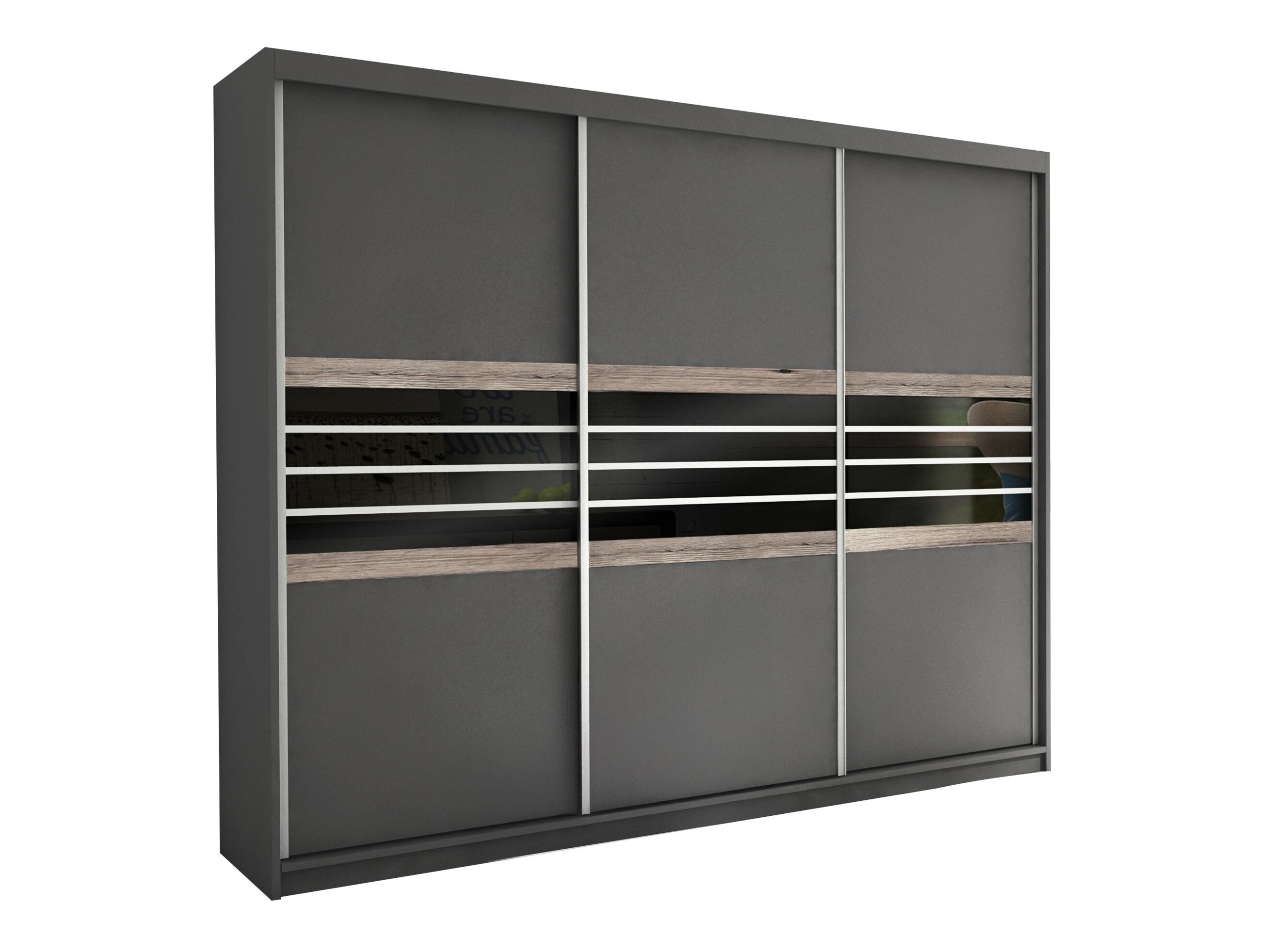 Kleiderschrank Honolulu 116 (Lava + Schwarz)