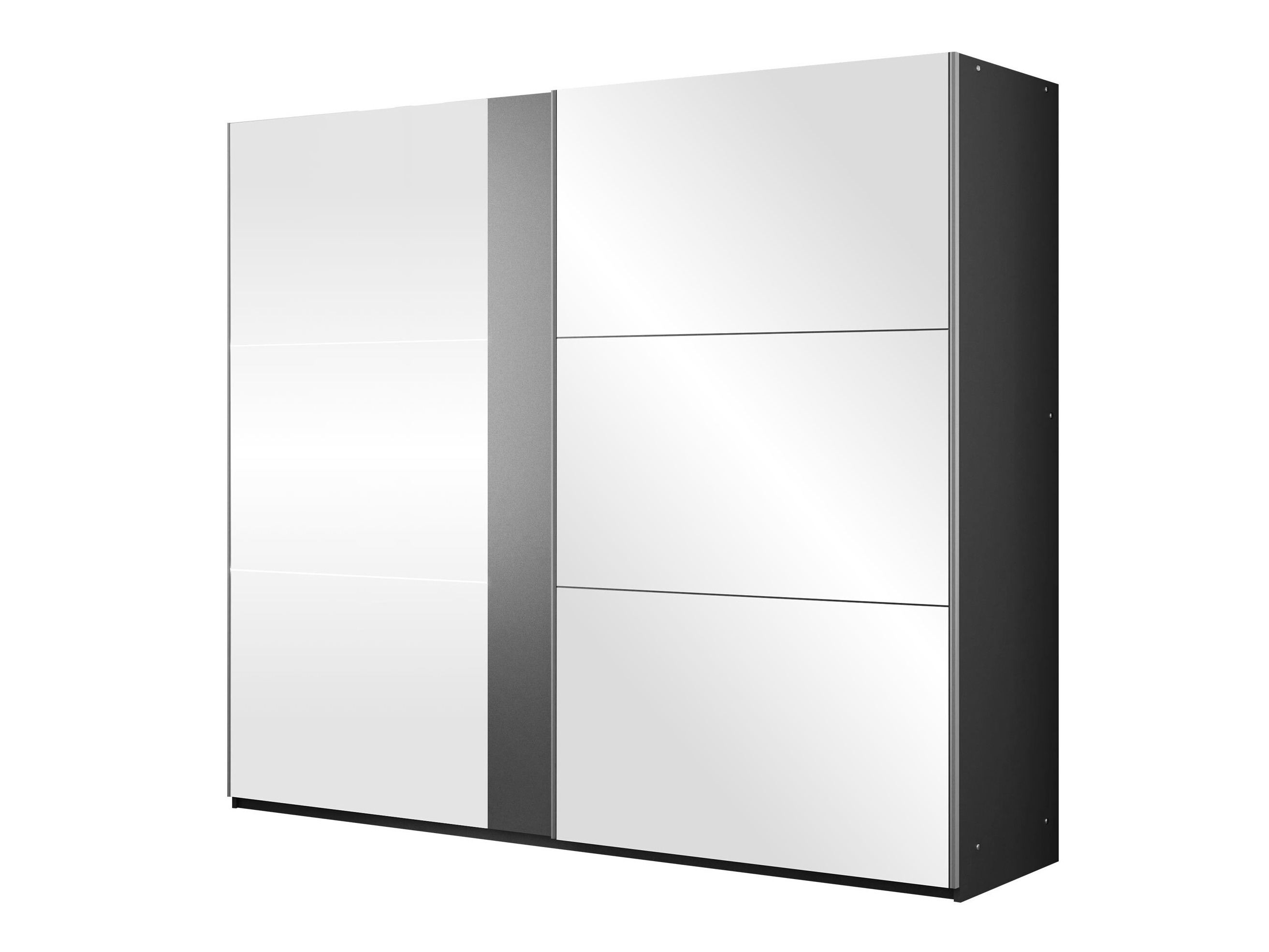 Kleiderschrank Honolulu 122 (Graphit + Weiss glänzend)
