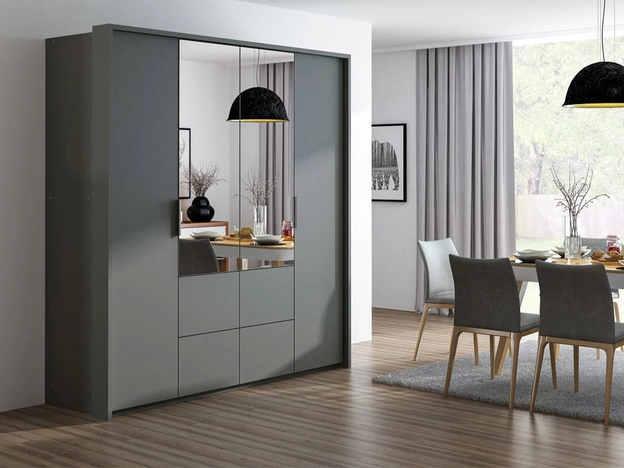 Kleiderschrank Honolulu 139 (Graphit)