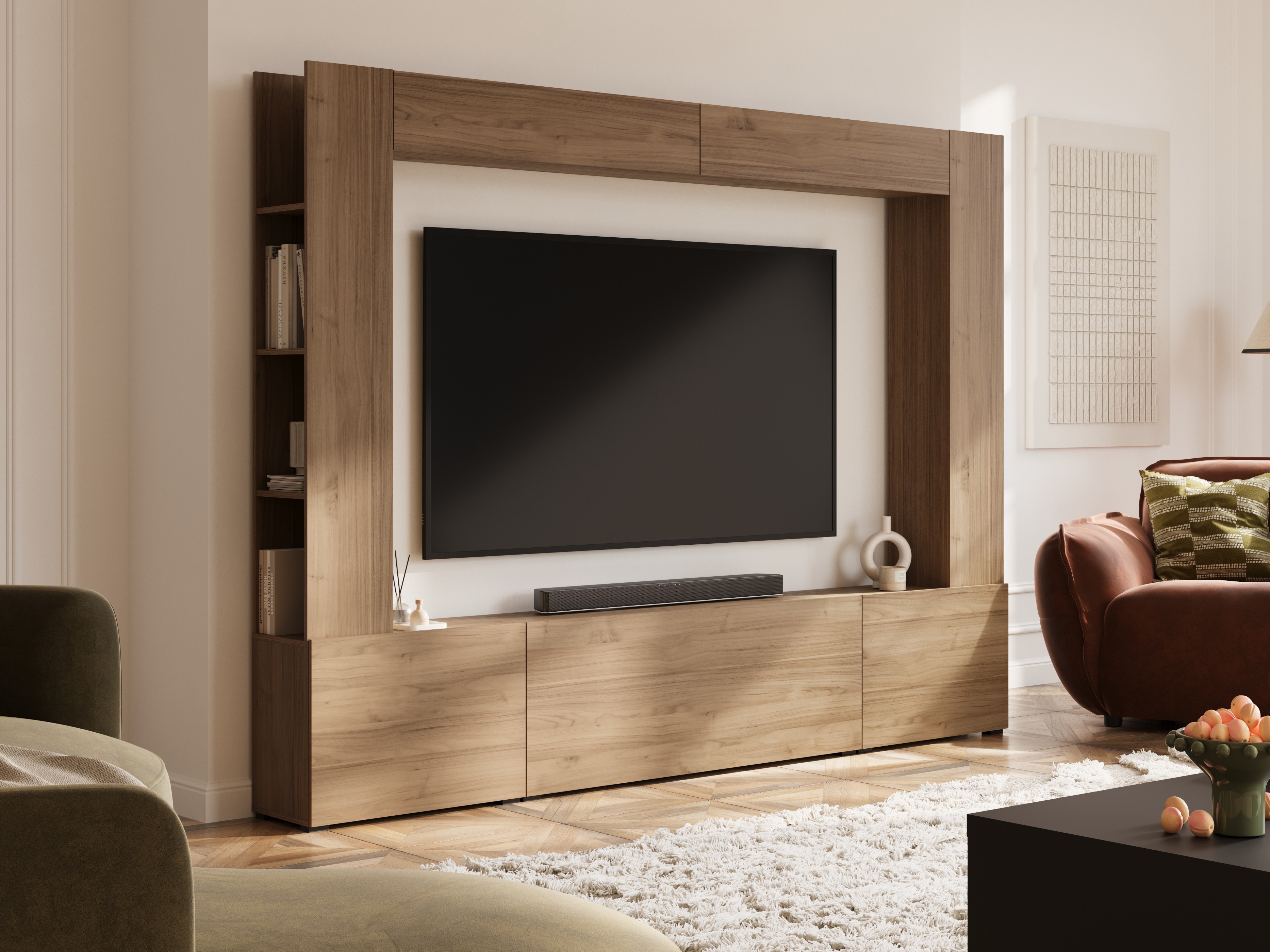 Wohnzimmer-Set Austin 392 (Walnussholzoptik)