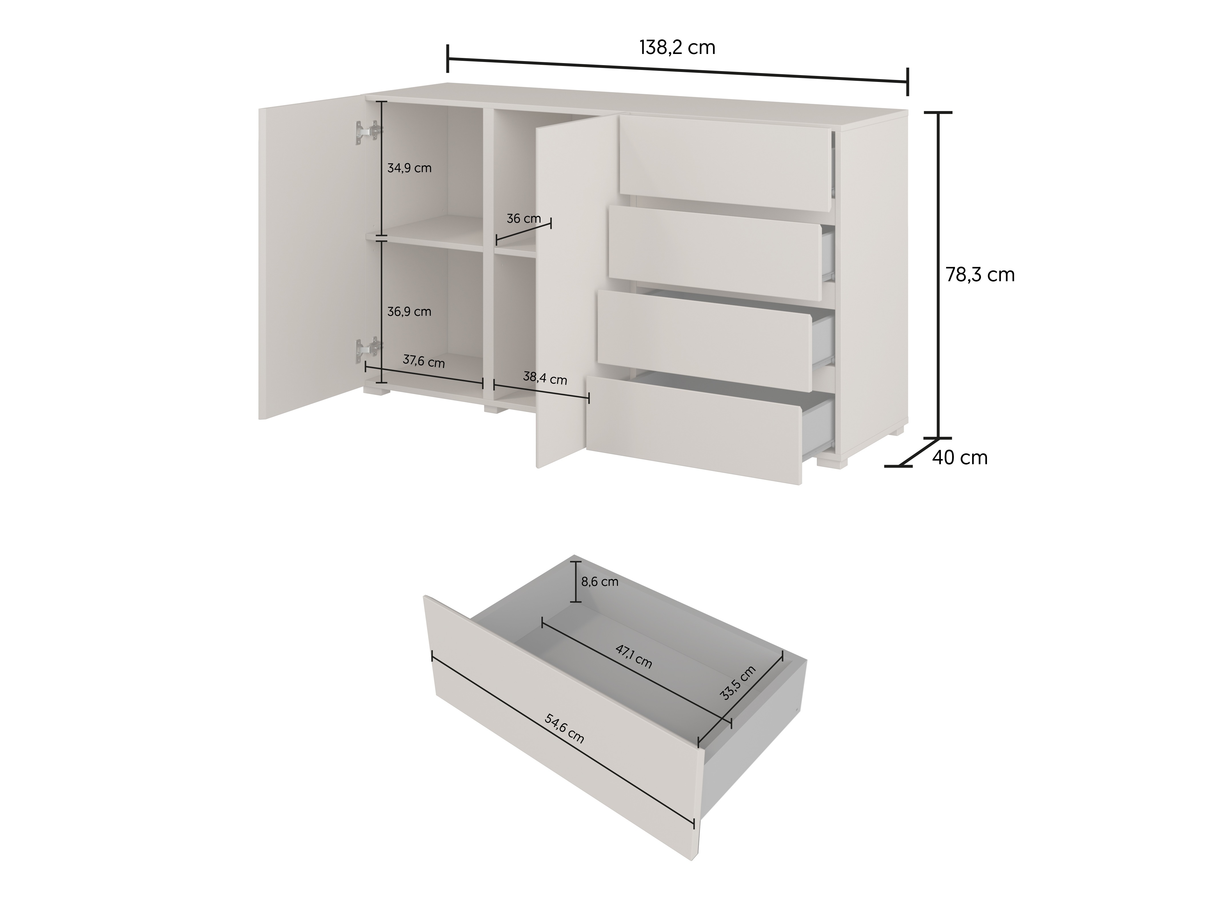 Kommode Elbleve 101 (Weiss)