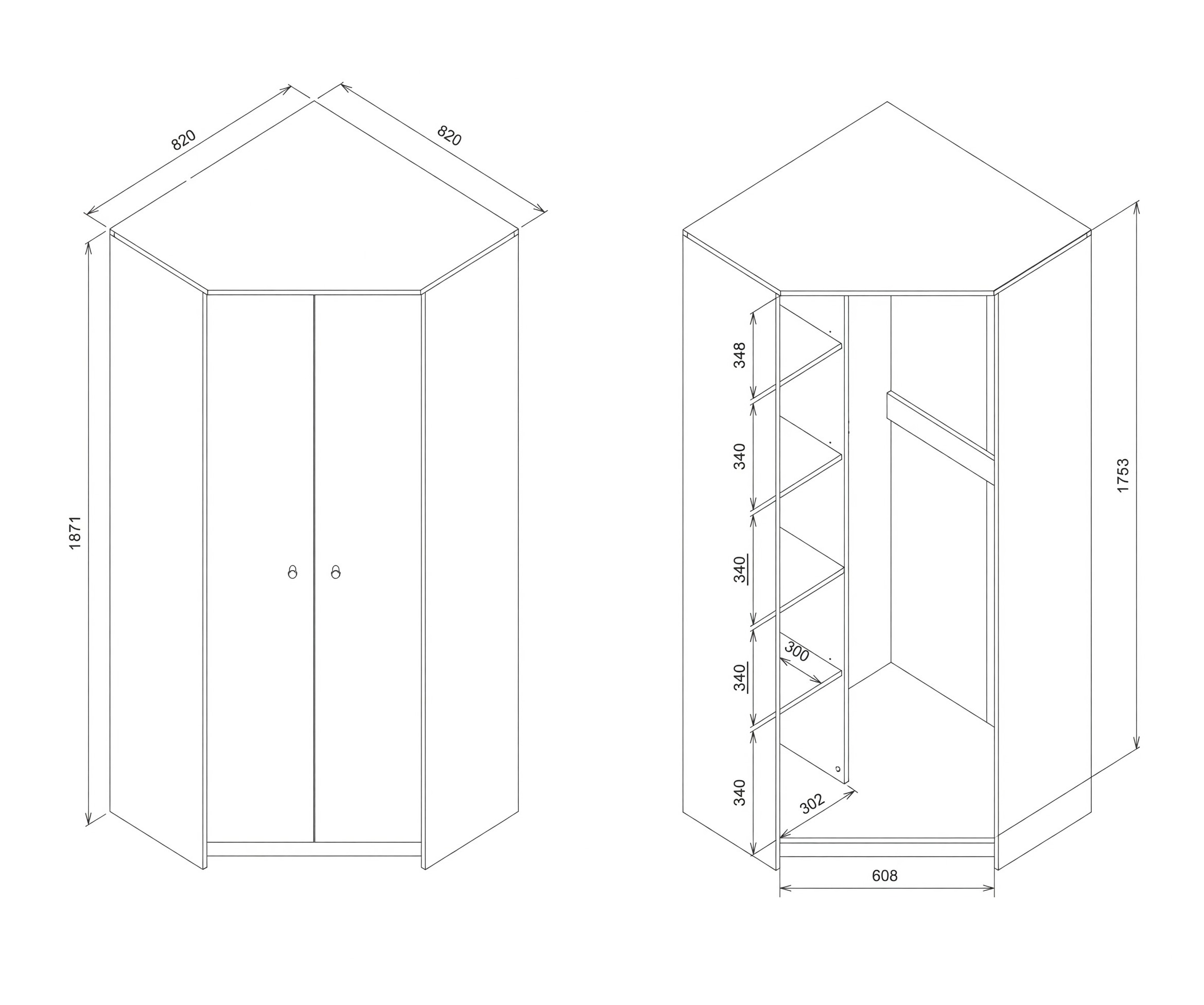 Eckkleiderschrank Morsevi 105