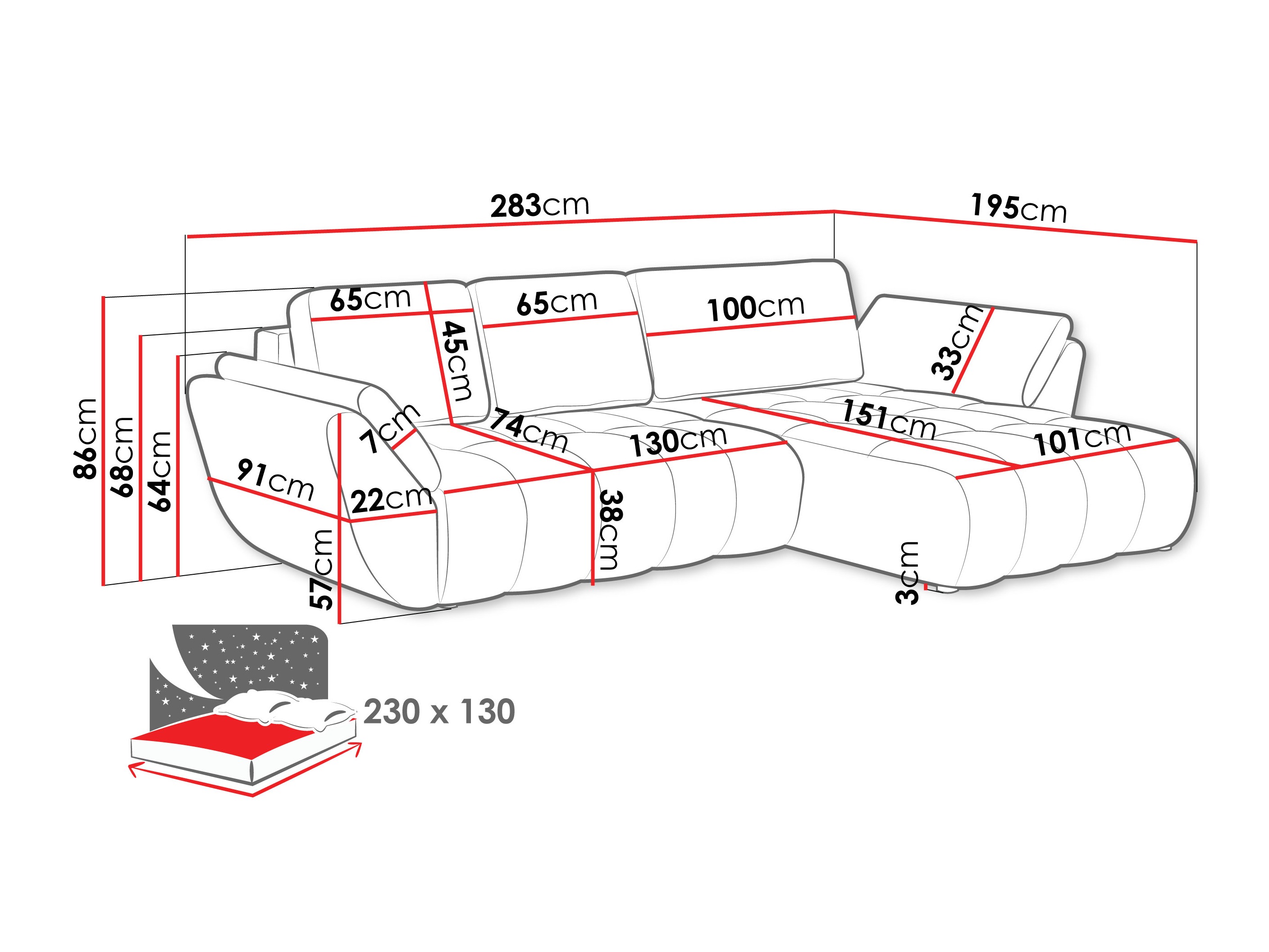 Ecksofa Circum (Lumo 40)