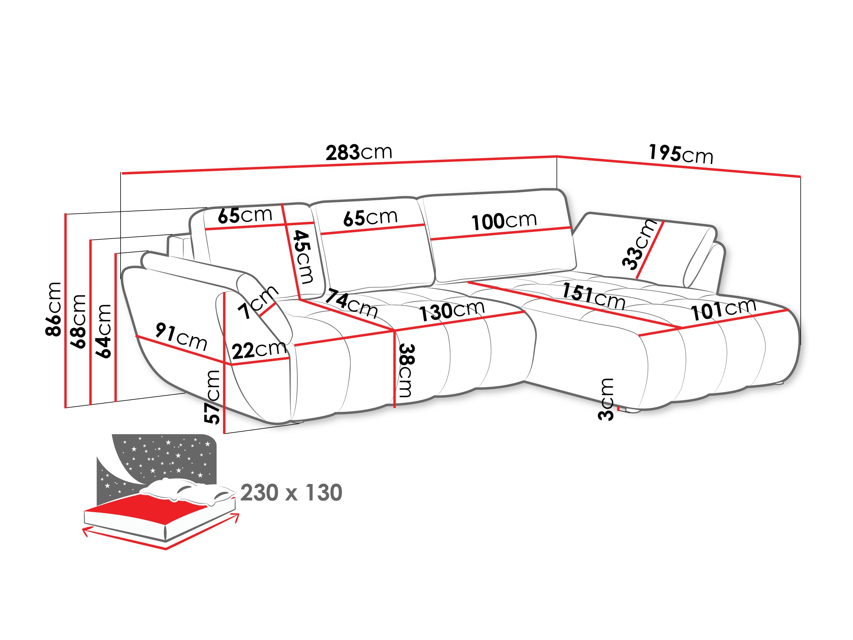 Ecksofa Circum (Lumo 65)