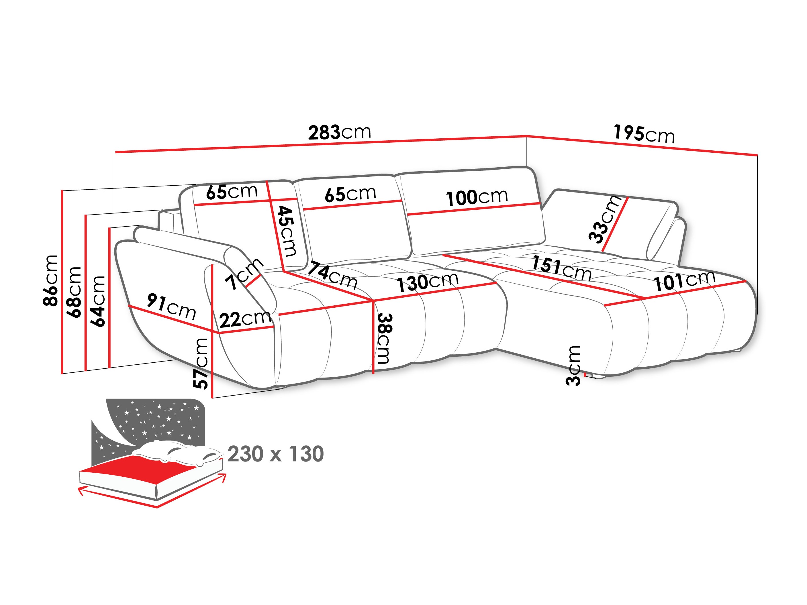Ecksofa Circum (Margo 227.09)