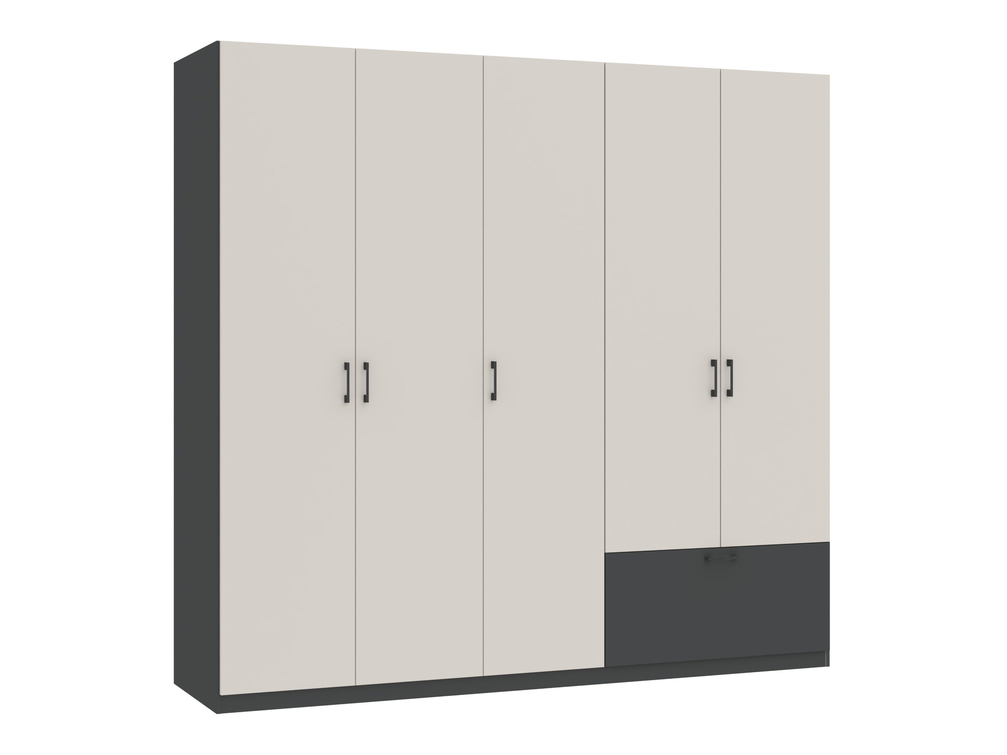 Kleiderschrank Bristol 249 (Anthrazit + Kaschmir)