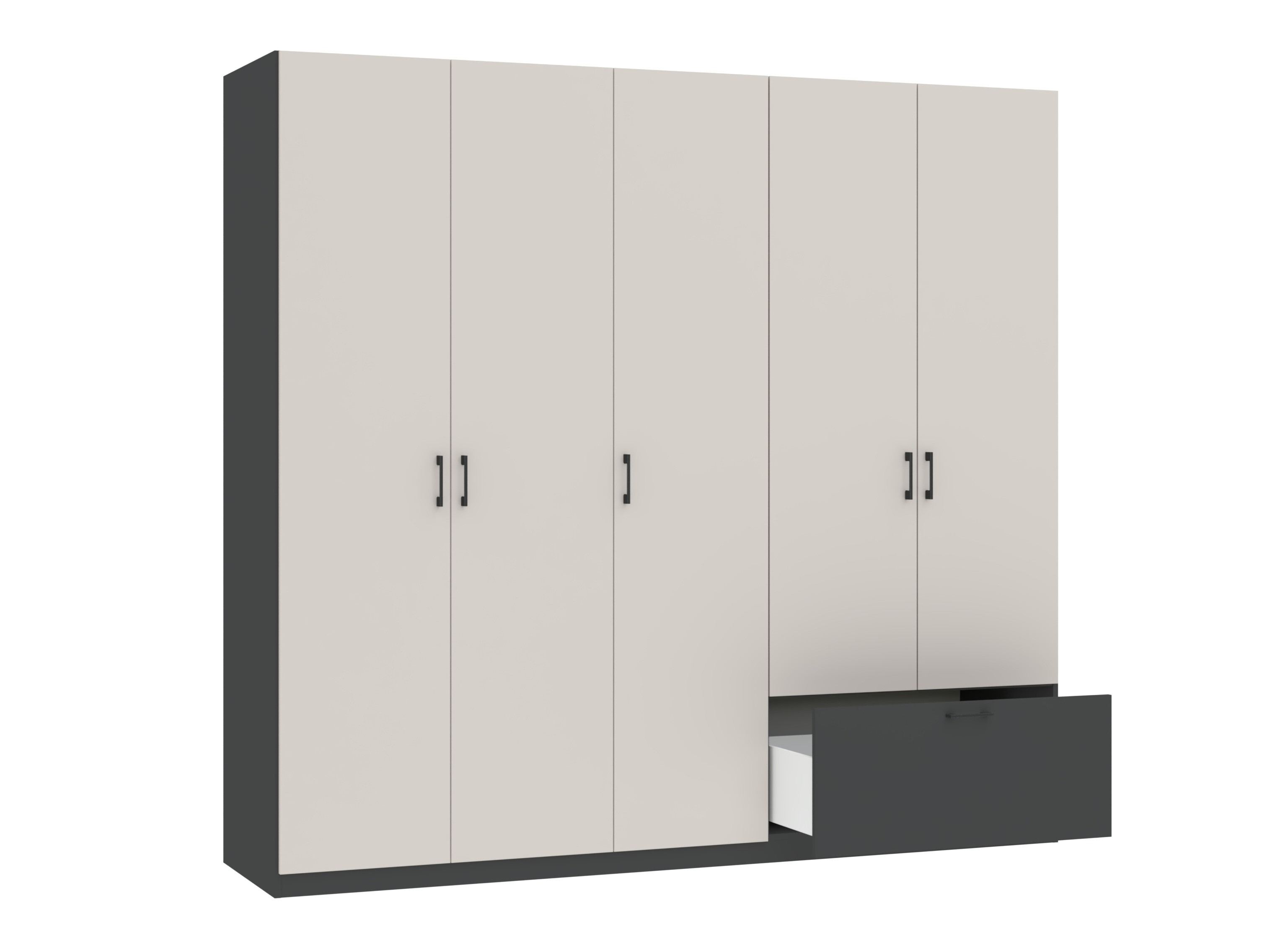 Kleiderschrank Bristol 249 (Anthrazit + Kaschmir)