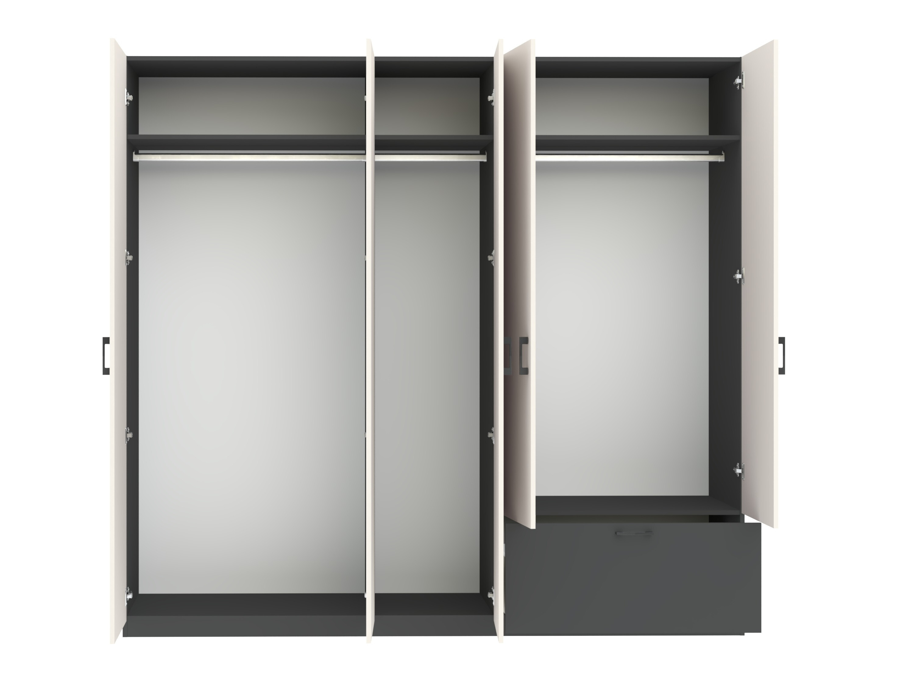 Kleiderschrank Bristol 249 (Anthrazit + Kaschmir)