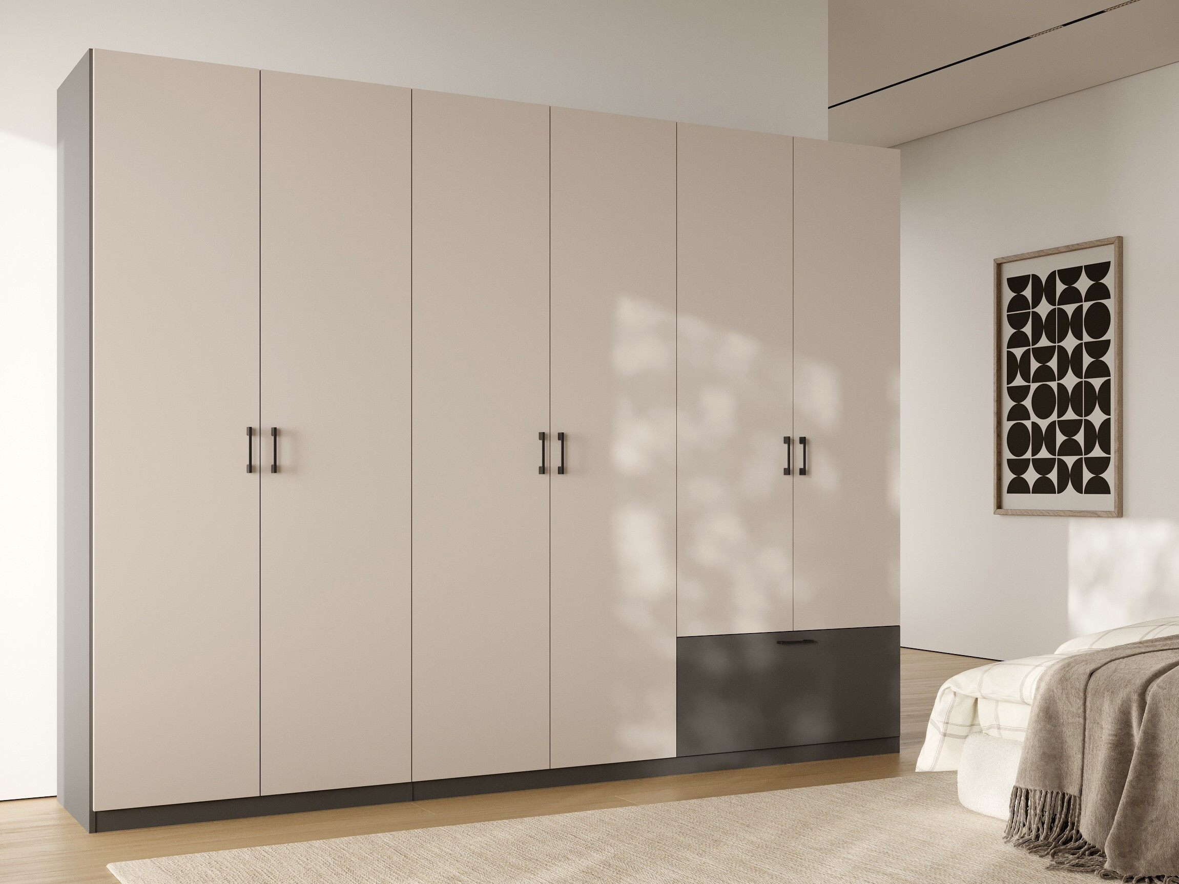 Kleiderschrank Bristol 250 (Anthrazit + Kaschmir)