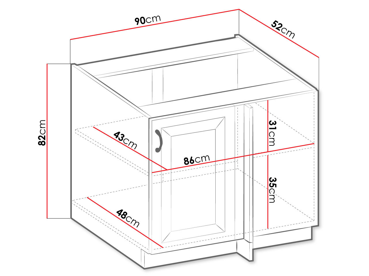 Modularer Schrank mit Türen Retro Grey 100