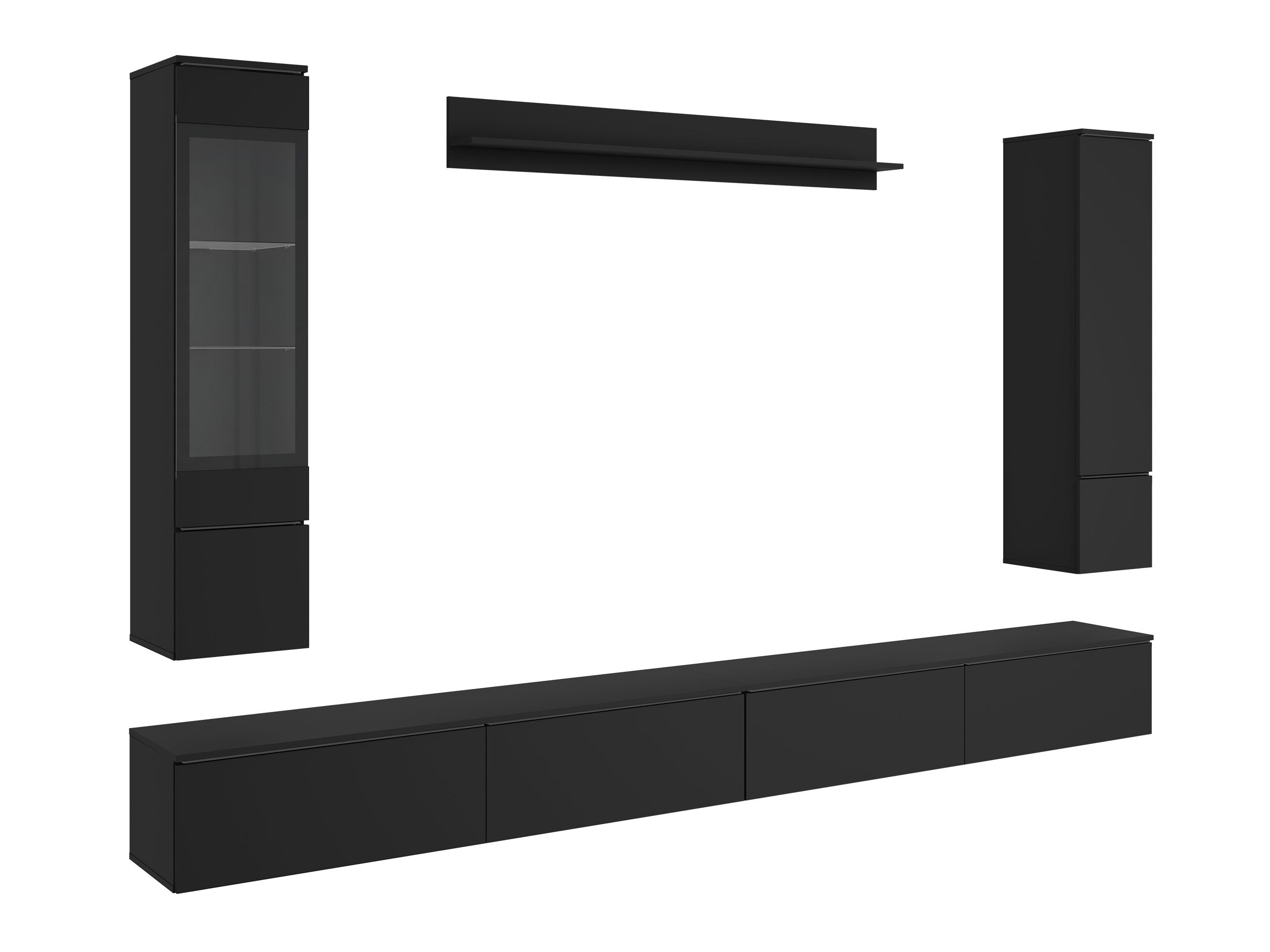Wohnzimmer-Set Mirfivo 110 (Schwarz)