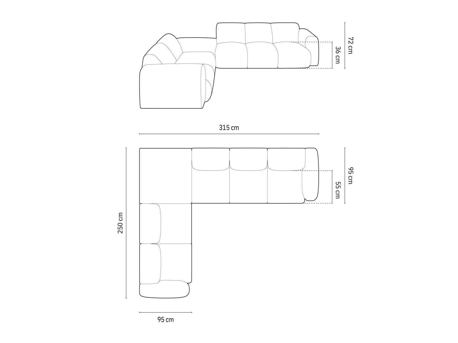 Ecksofa Talfere 106 (Casino Pearl)