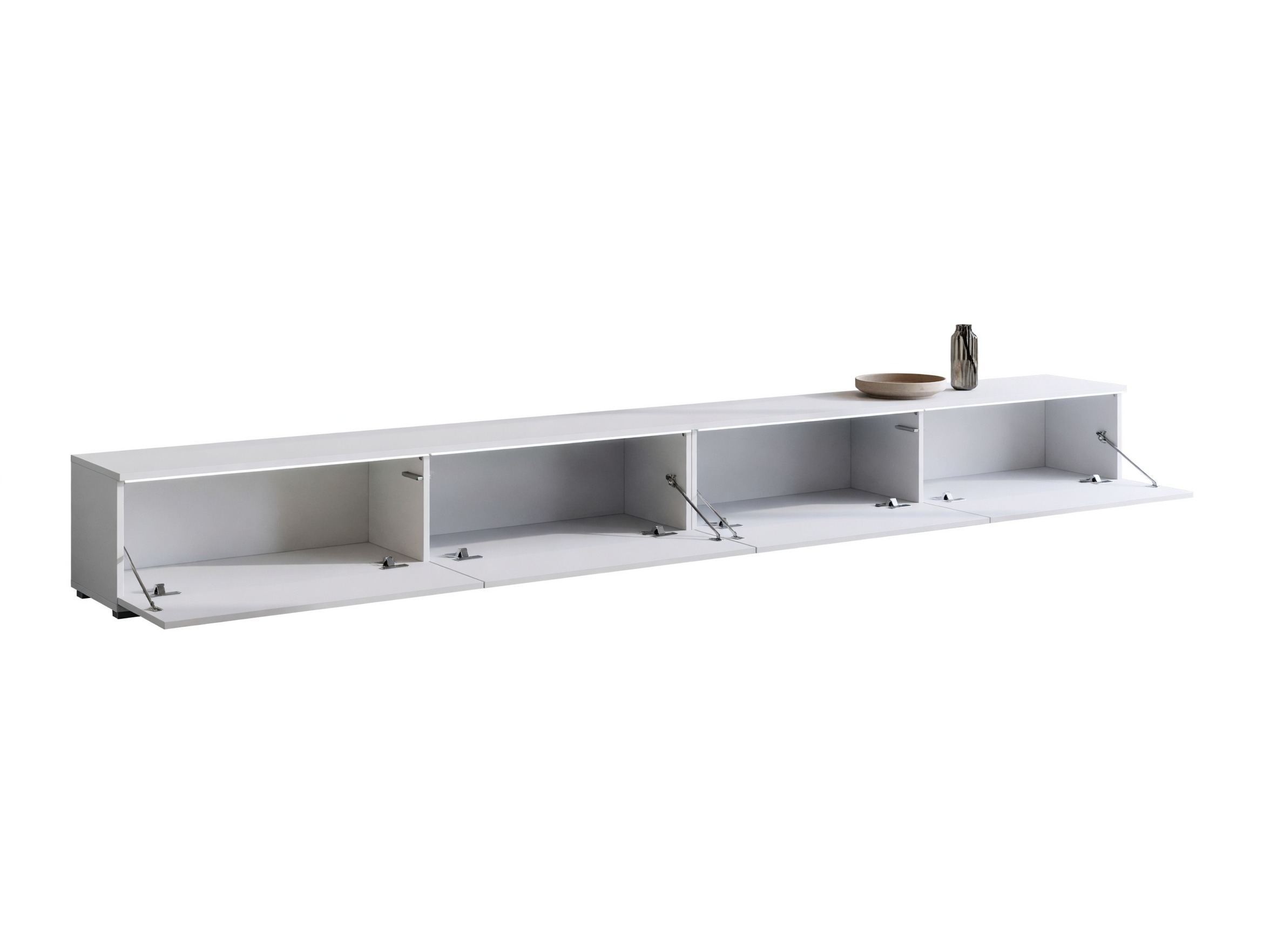 TV-Möbel Sarasota 199 (Weiss + Weiss glänzend)