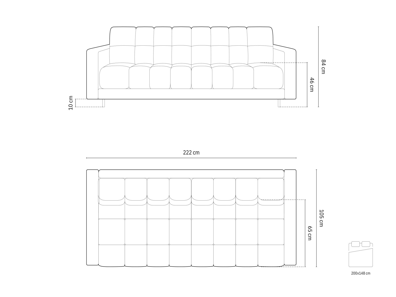 Schlafsofa Calelbe 110 (Bluvel 77)