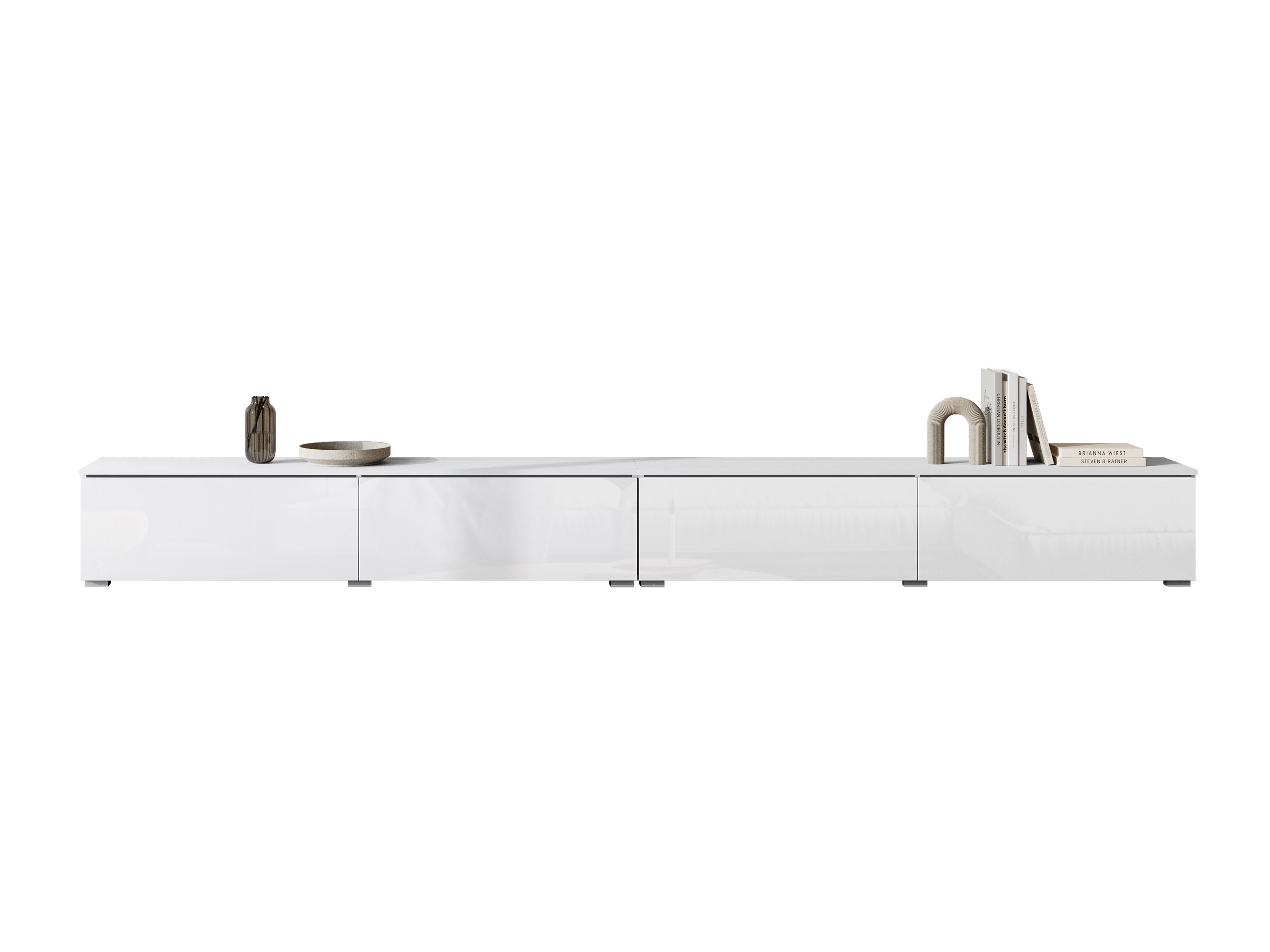 TV-Möbel Sarasota 199 (Weiss + Weiss glänzend)