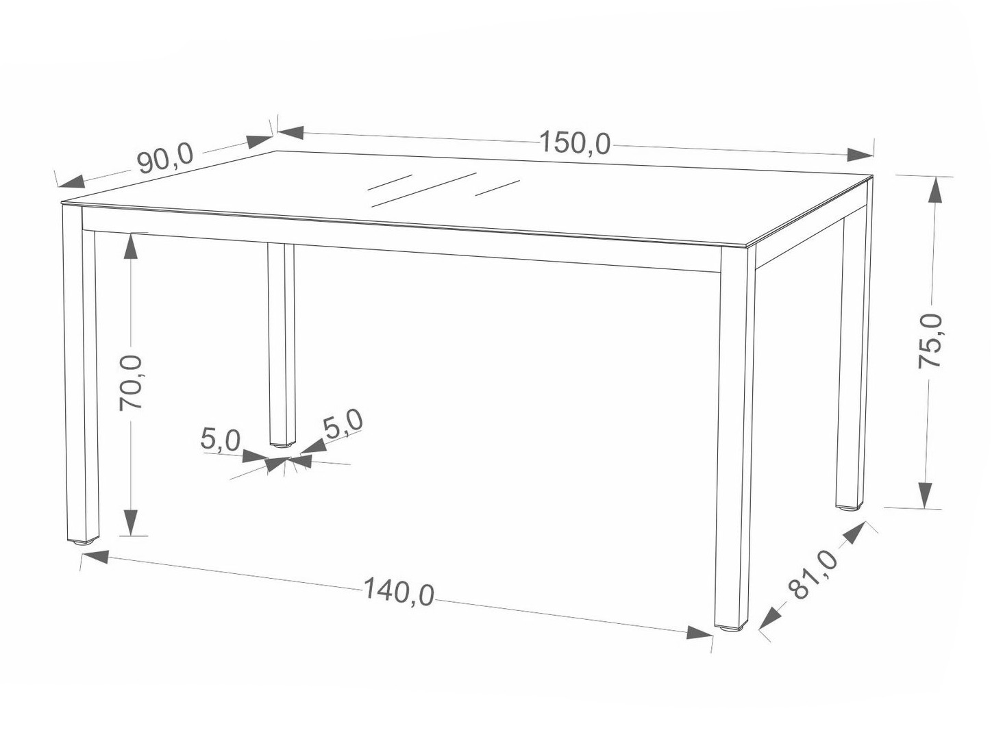 Gartentisch Houston 2141 (Grau + Anthrazit)