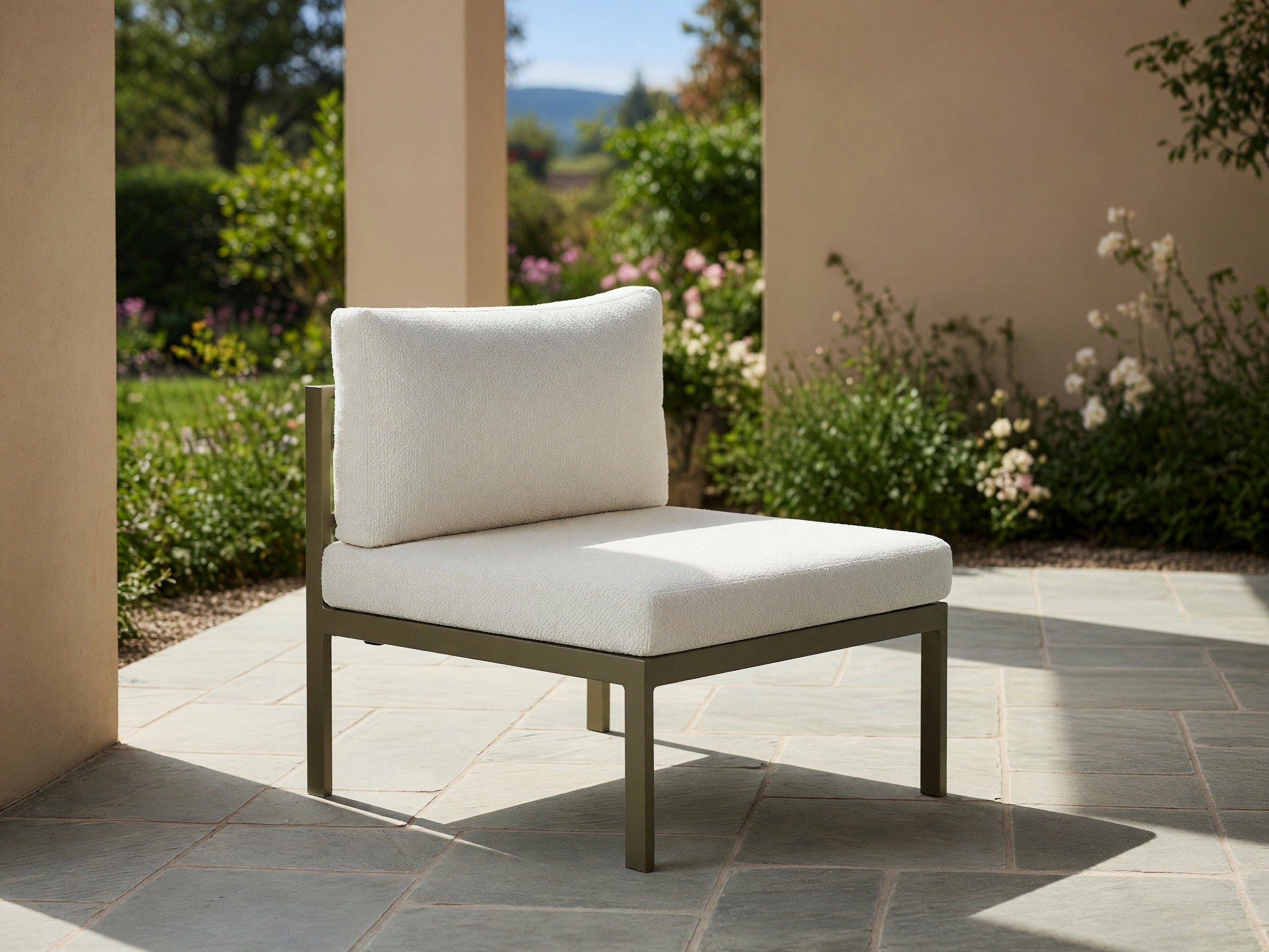 Gartensessel Camorlo 100 (Weiss + Khaki)