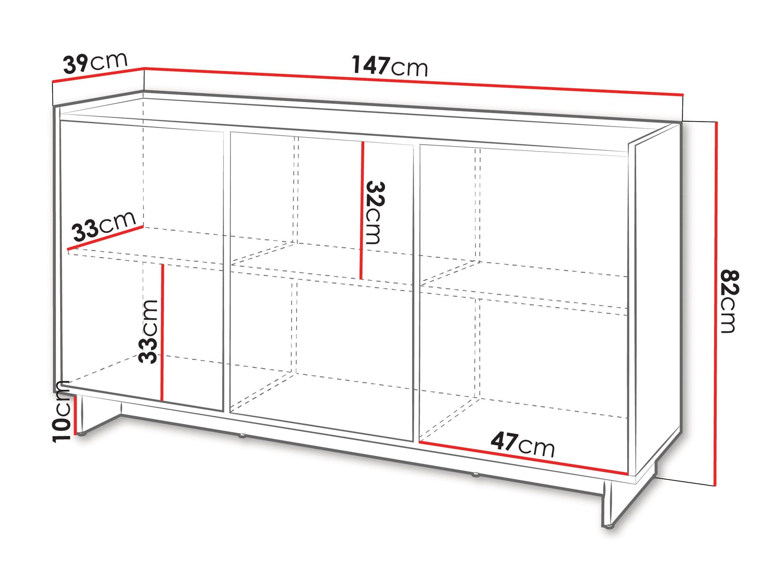 Sideboard Pirum (Walnussholzoptik)