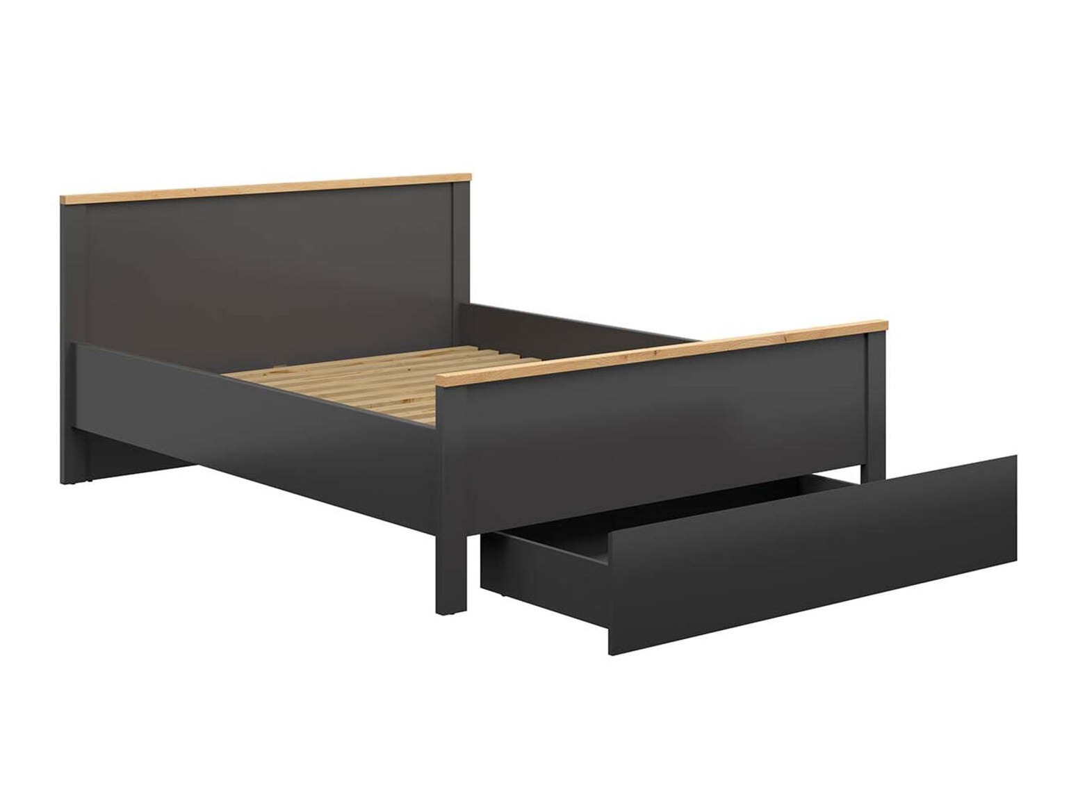 Bett Sordoro 109 (Graphit + Artisan Eichenholzoptik)