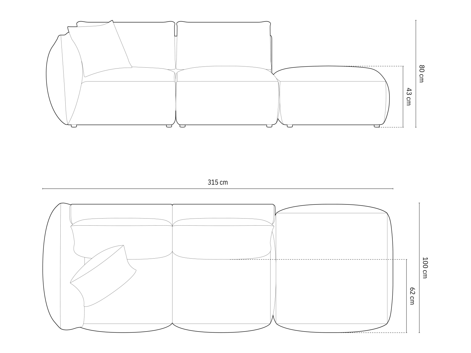 Modulares Sofa Ruvmone 105 (Lins 04)
