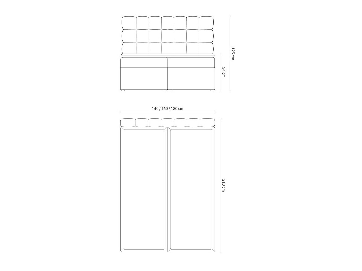 Boxspringbett Calelbe 121 (Bluvel 86)