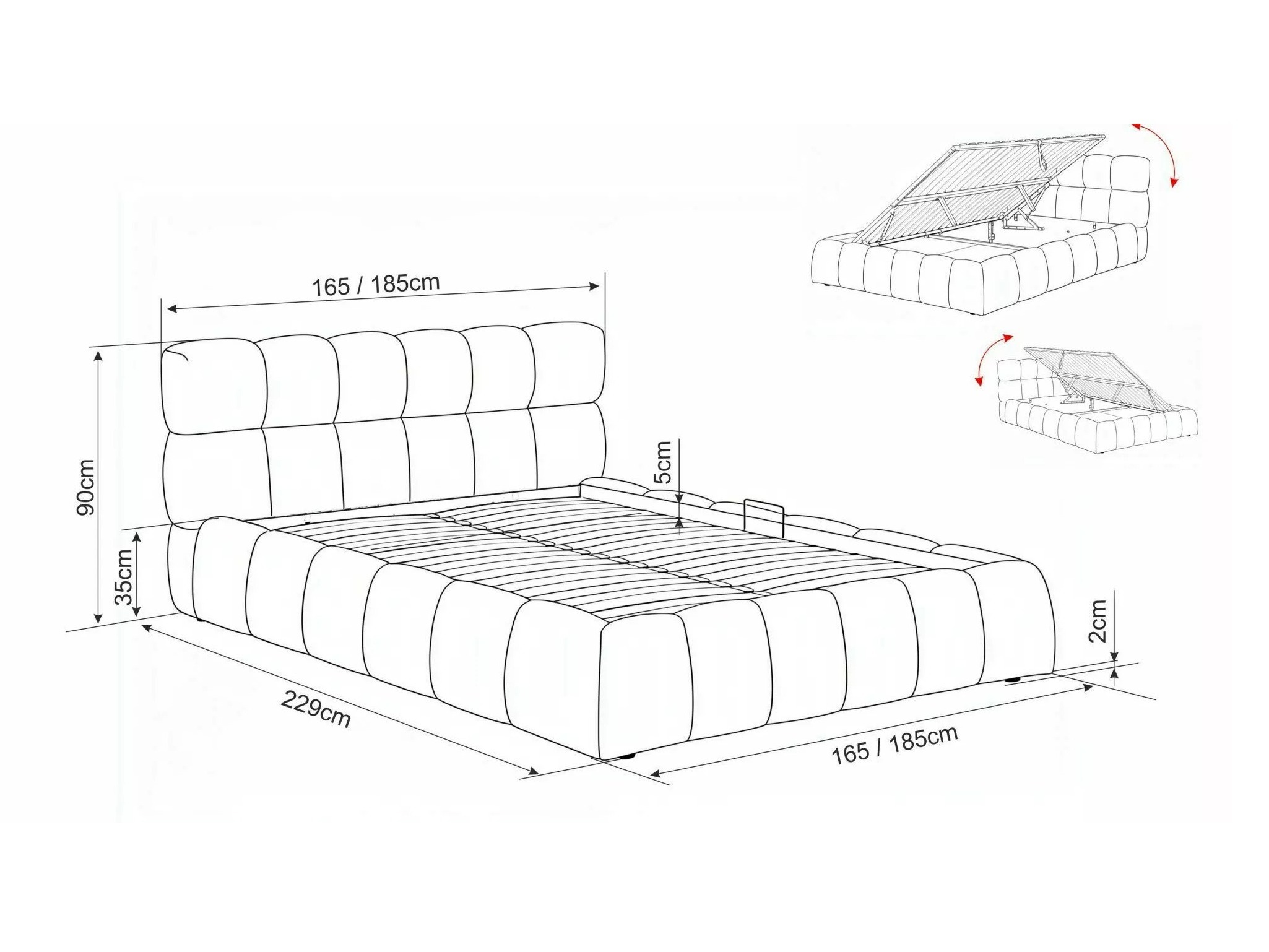 Bett Detroit 969 (Bluvel 40)