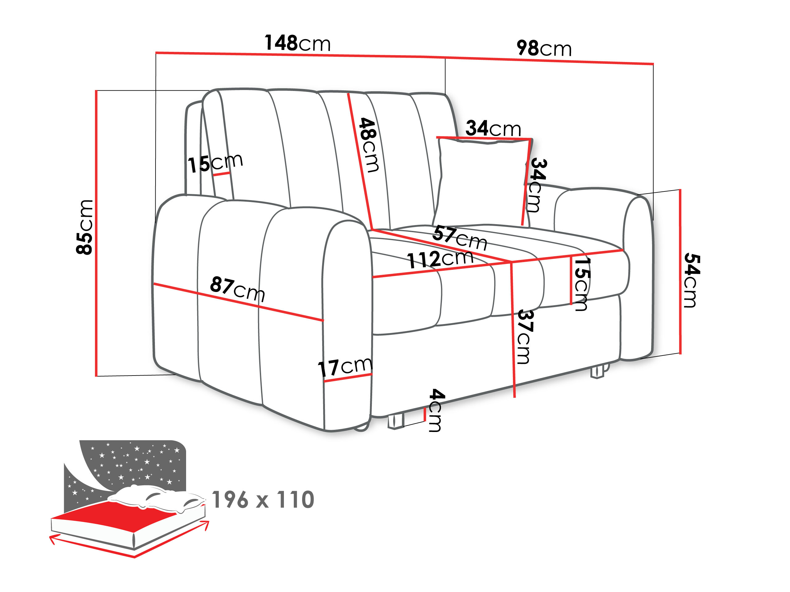 Schlafsofa Columbus 263 (Lumo 30)