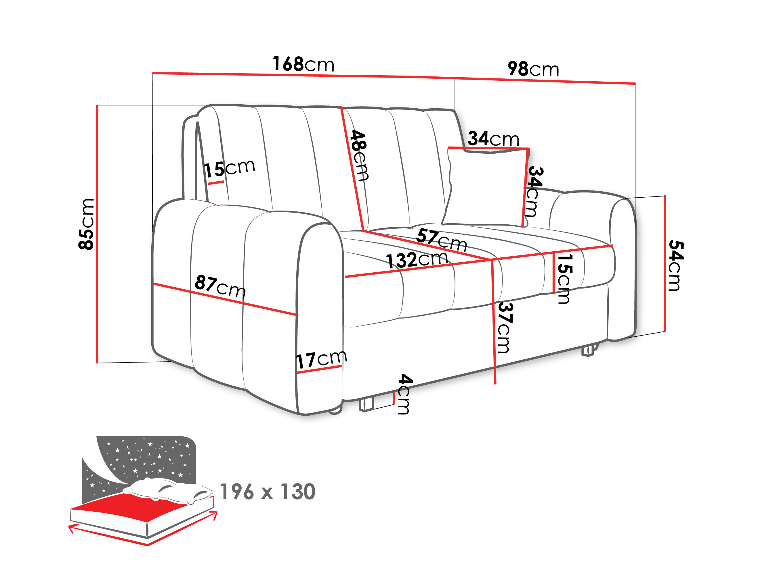 Schlafsofa Columbus 264 (Lumo 30)
