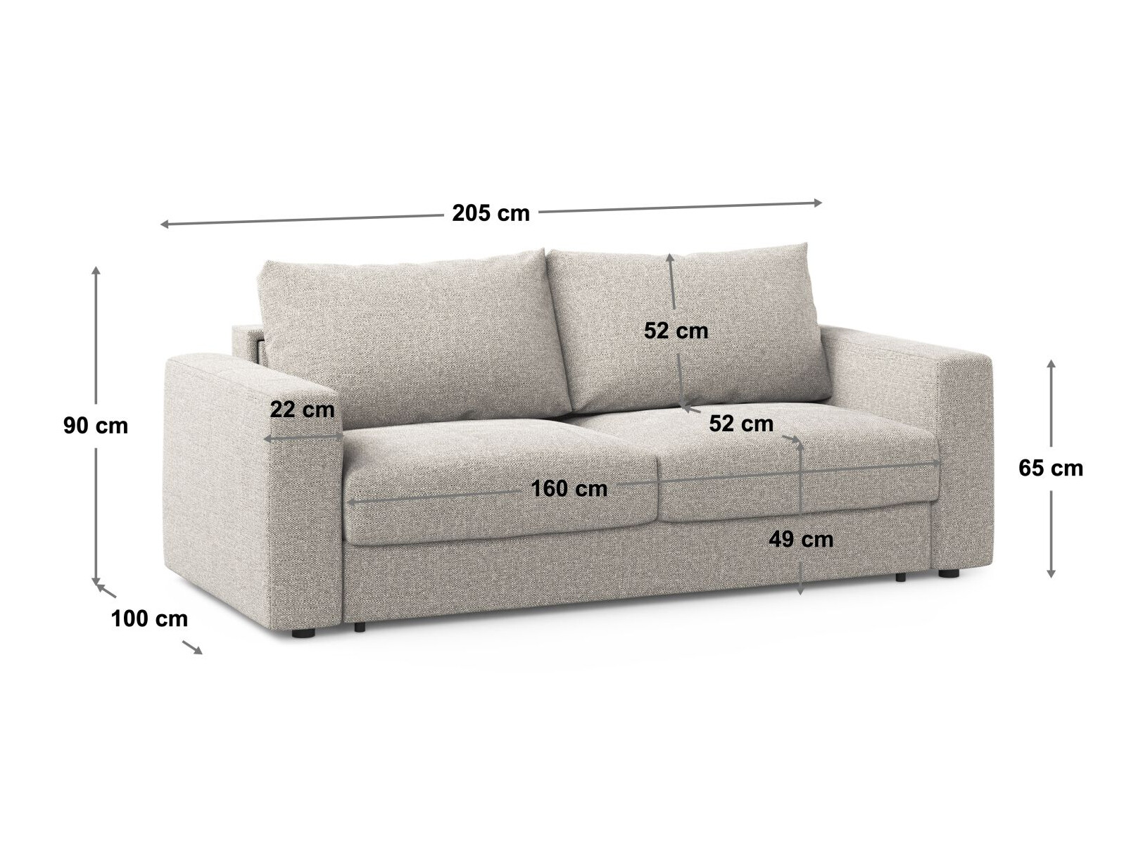 Schlafsofa Beckley 385 (Babel Sand)