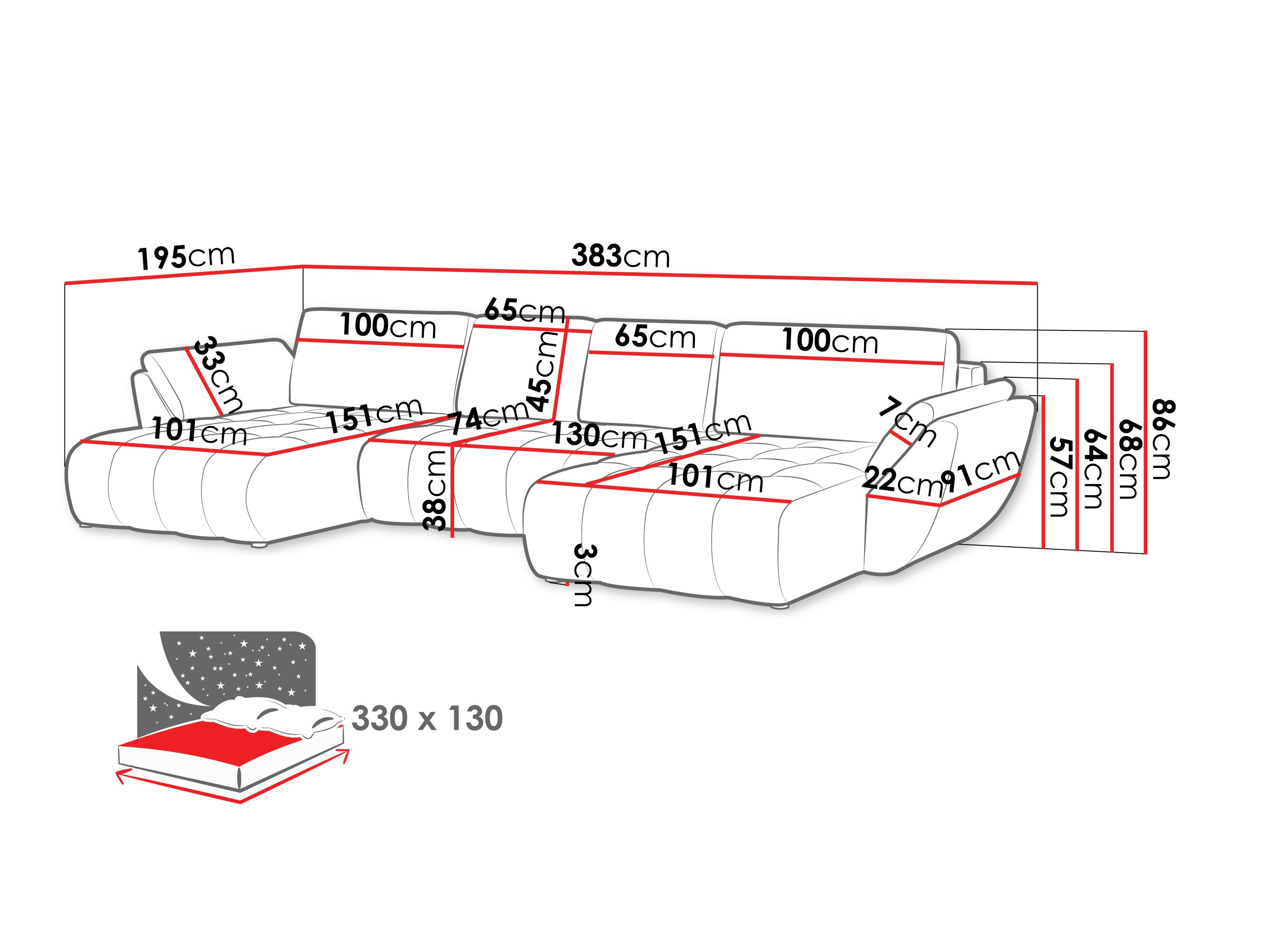 Ecksofa Camden 112 (Lumo 40)