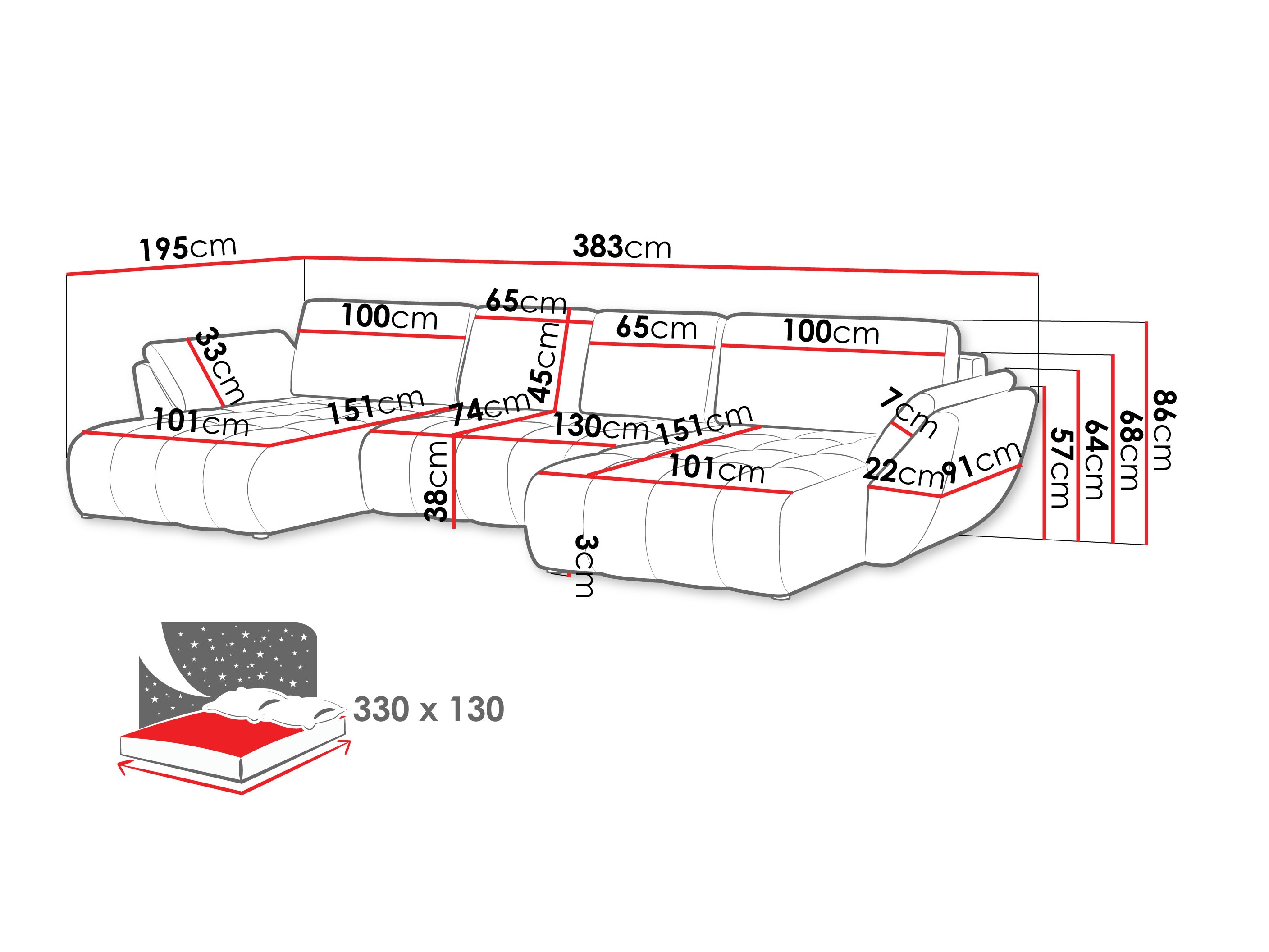 Ecksofa Circum I (Lumo 65)
