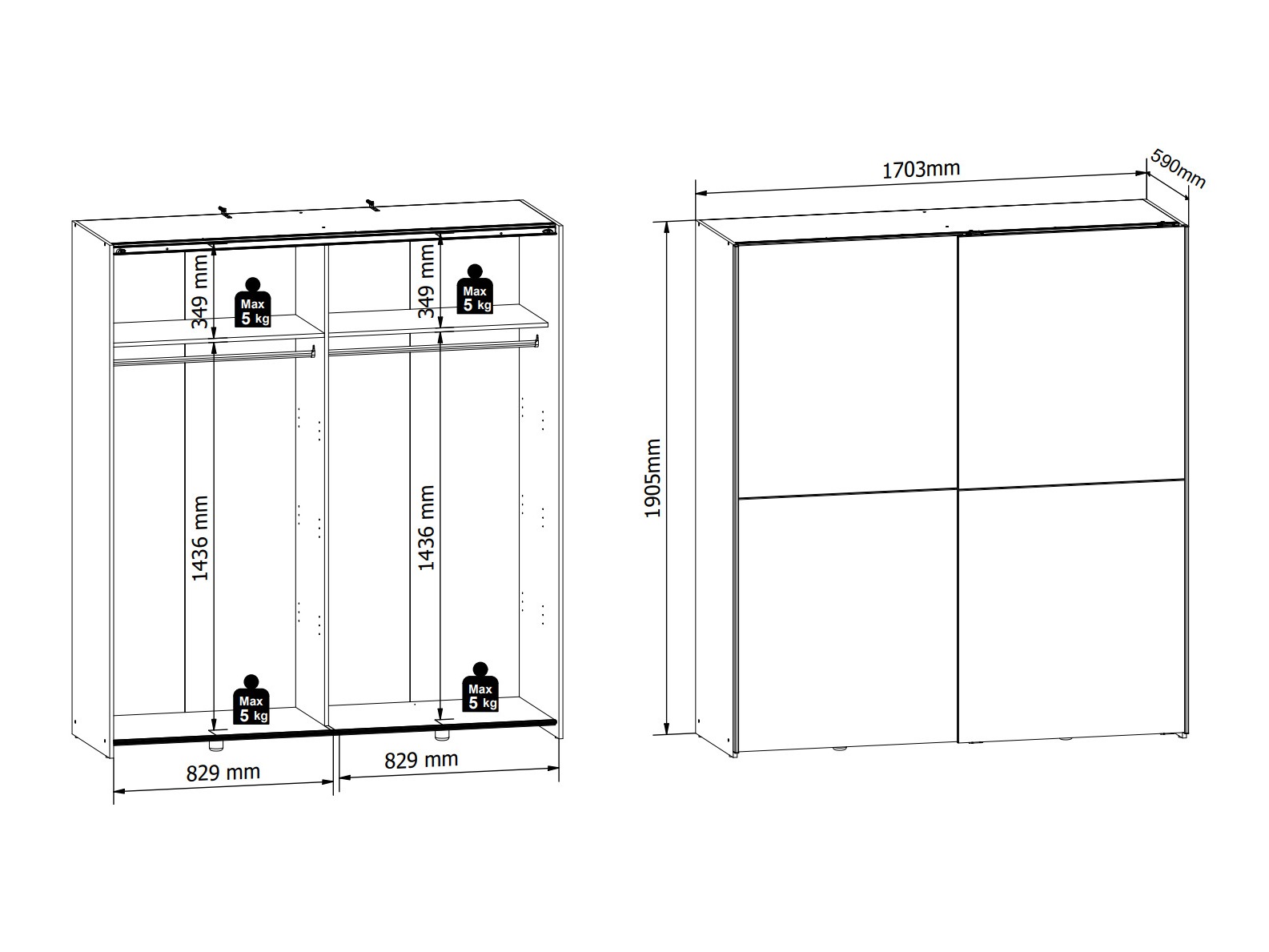 Kleiderschrank Nudali 102