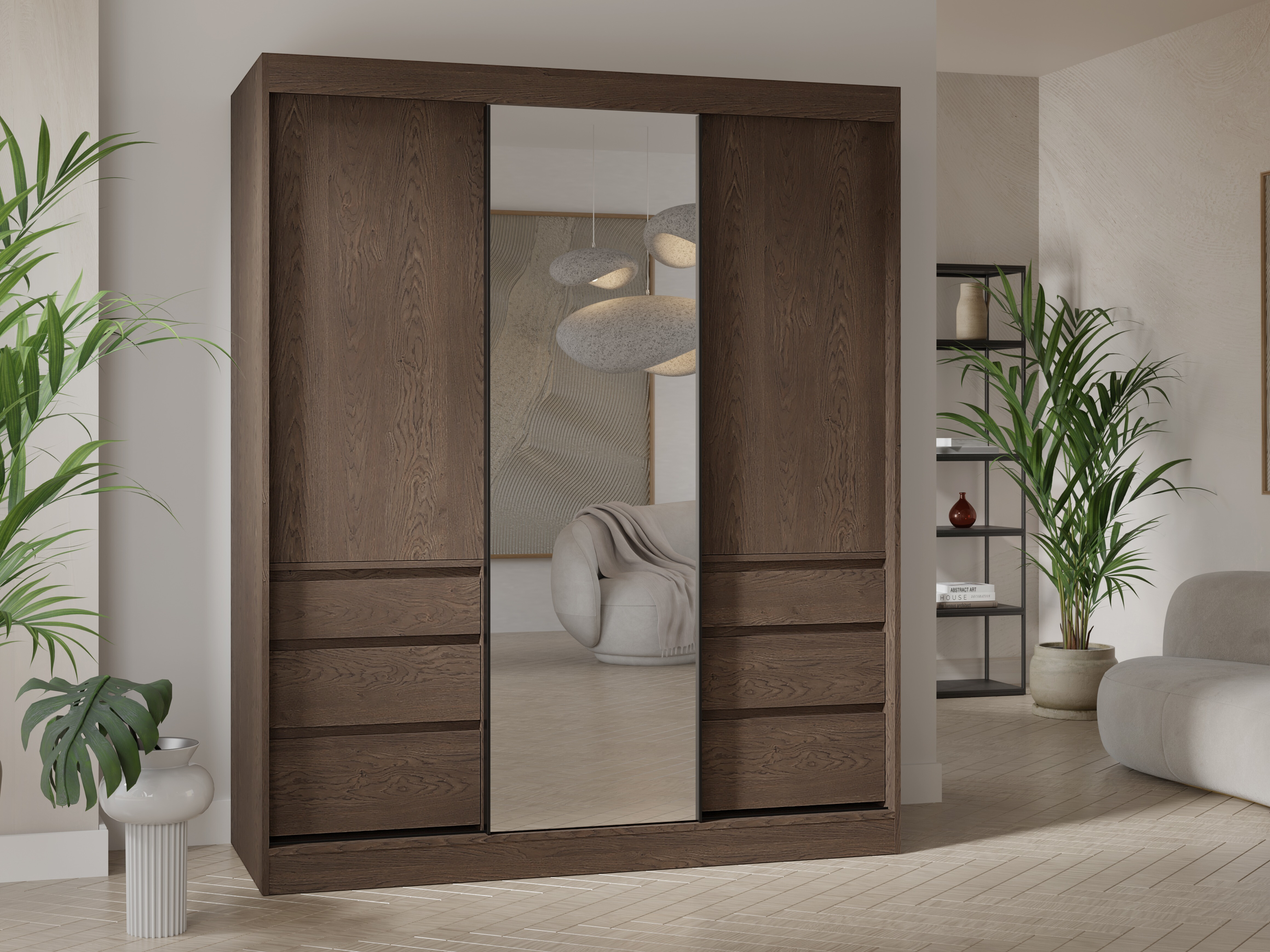 Kleiderschrank Toledo 120 (Eichenholzoptik dunkel)