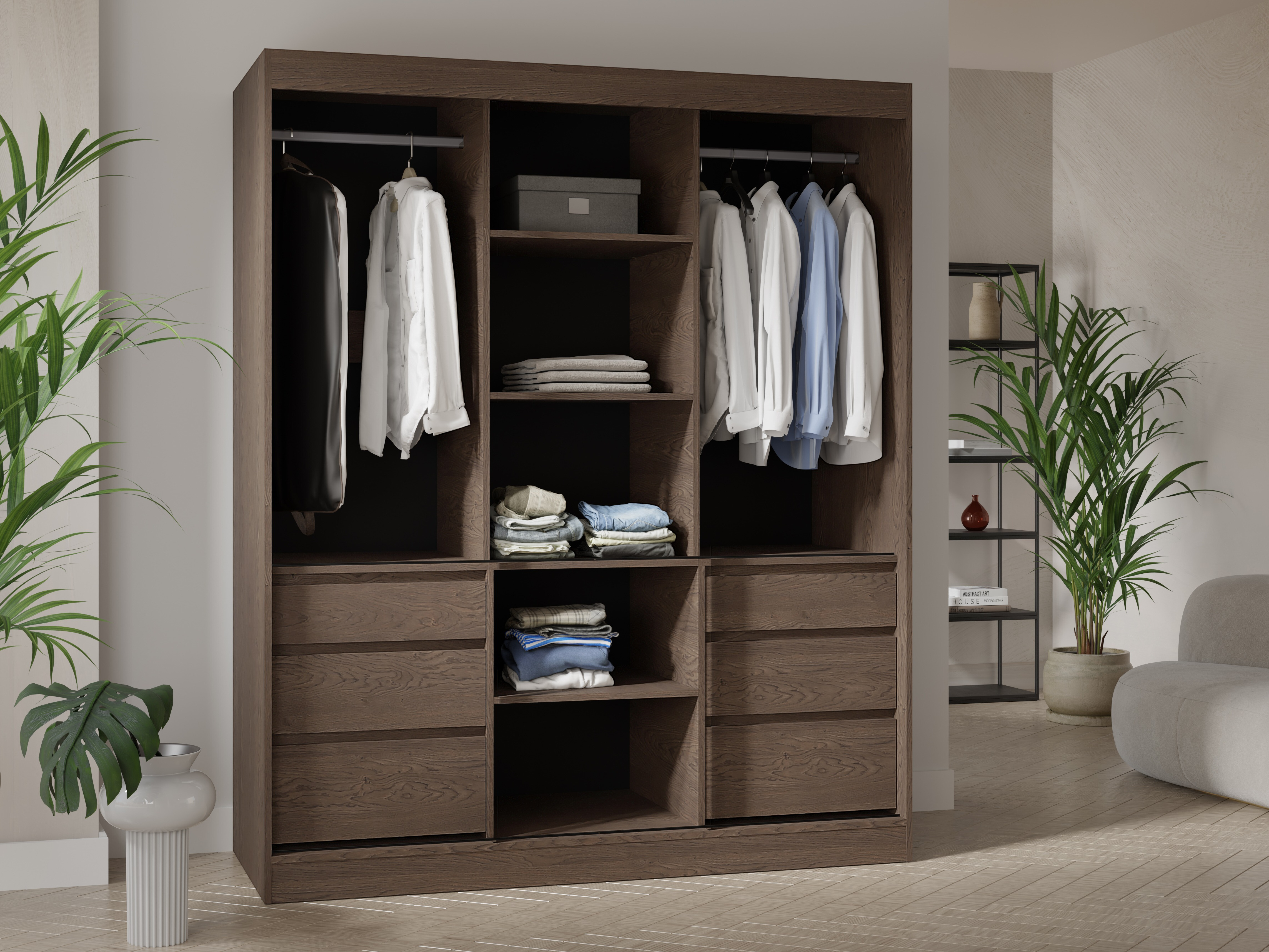 Kleiderschrank Toledo 120 (Eichenholzoptik dunkel)