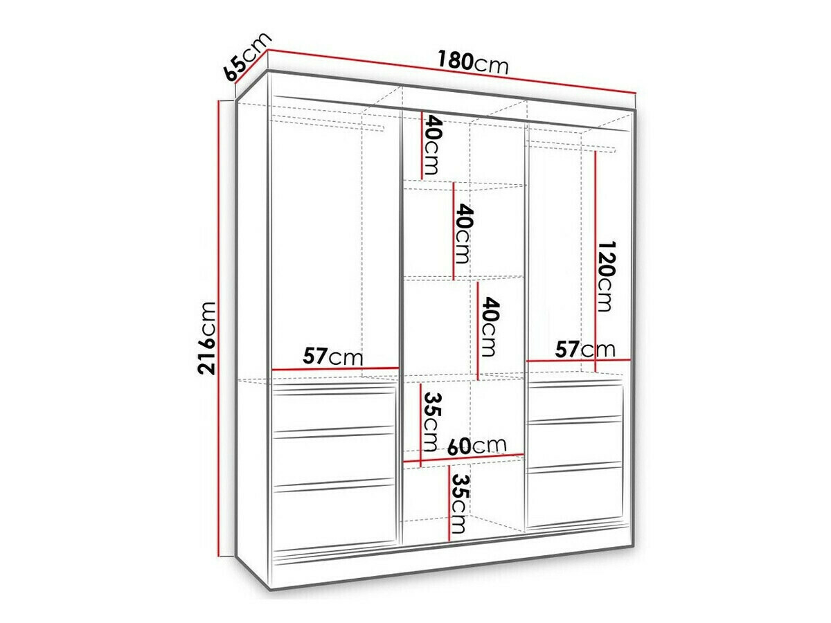 Kleiderschrank Toledo 120 (Eichenholzoptik dunkel)