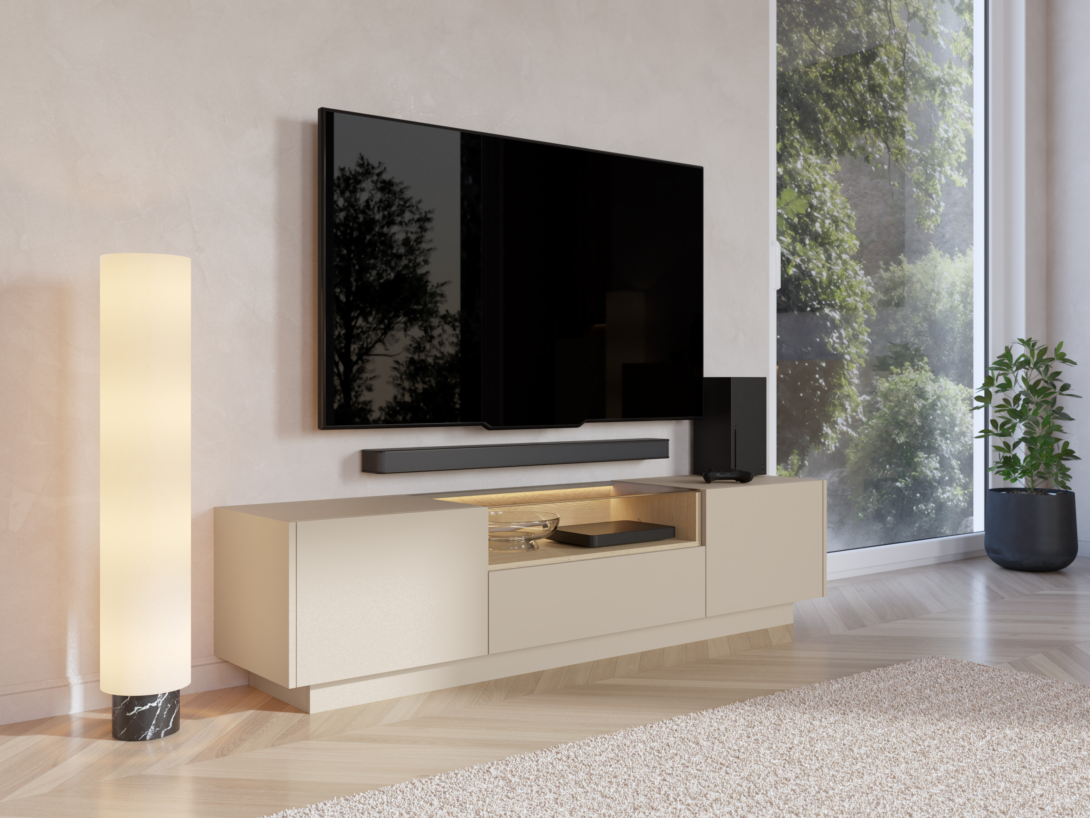 TV-Möbel Salmeli 102 (Beige)
