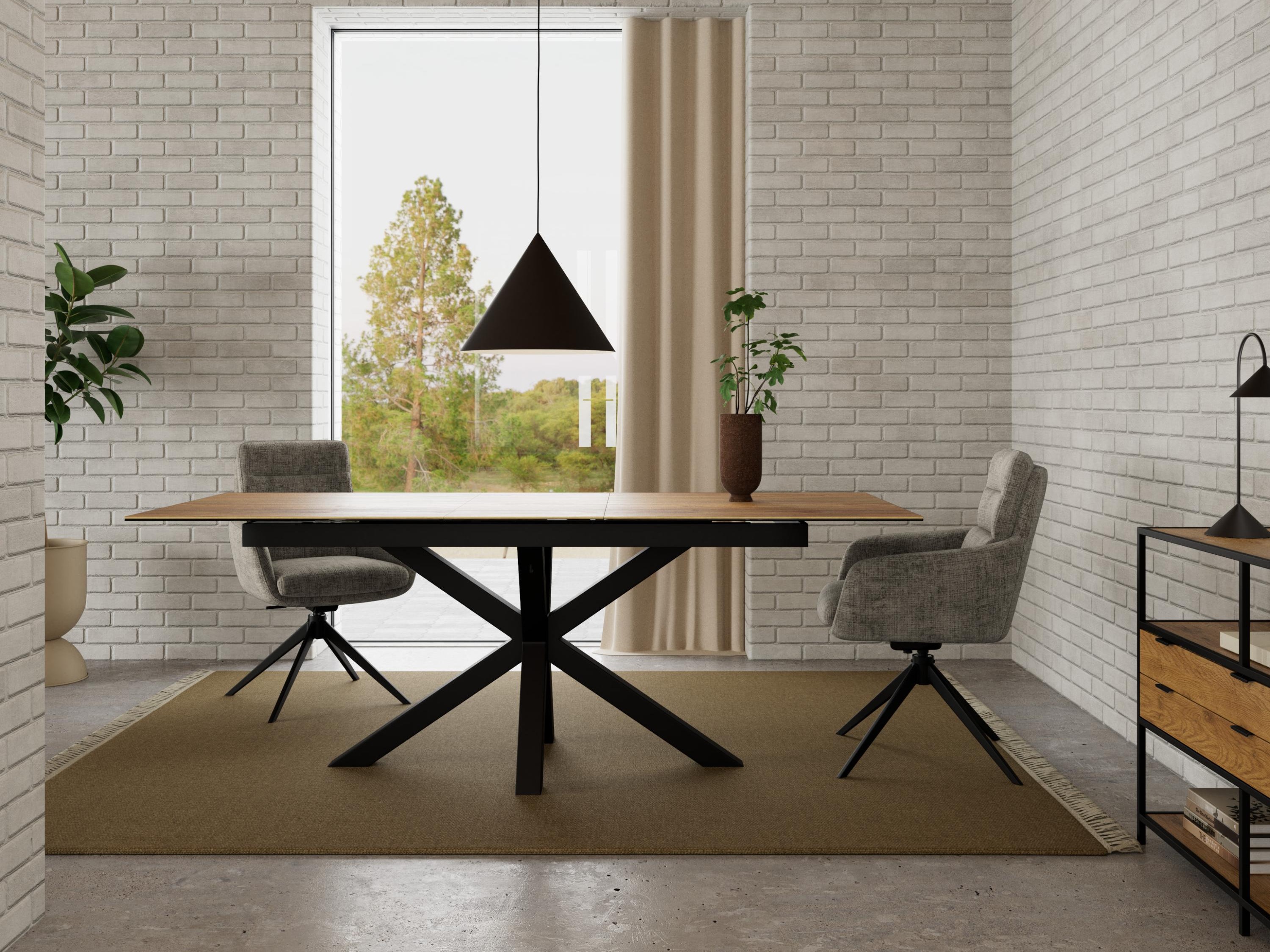 Tisch Norsica 676 (Wildeiche + Schwarz)