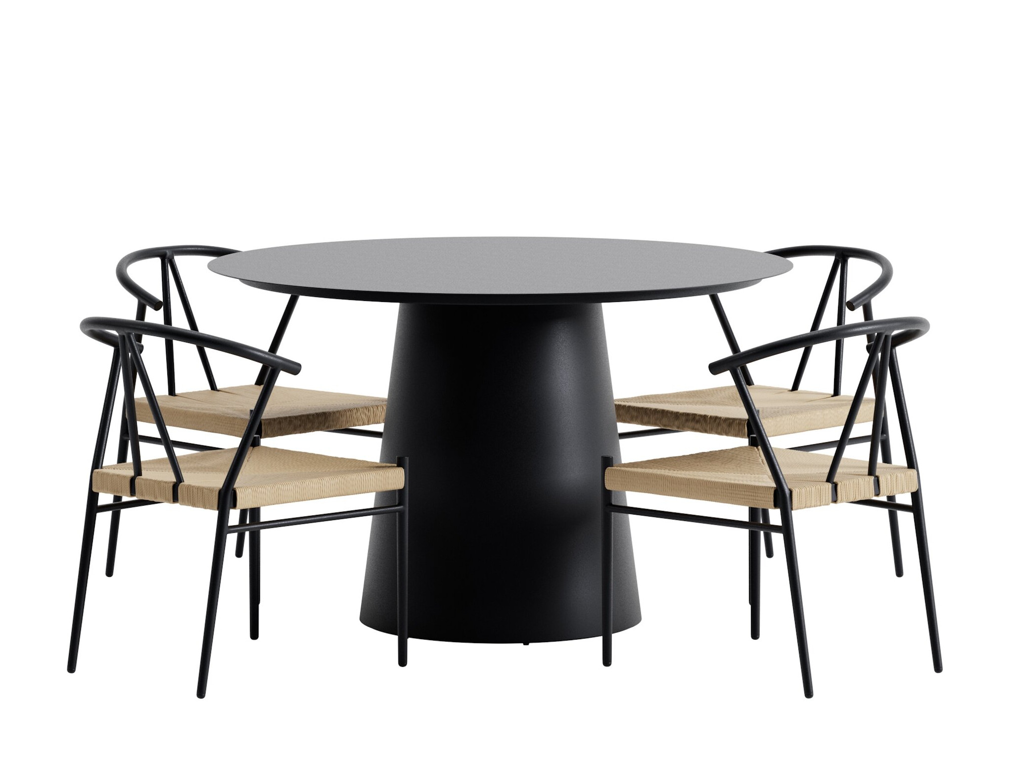 Tisch und Stühle Dallas 5326 (Schwarz)