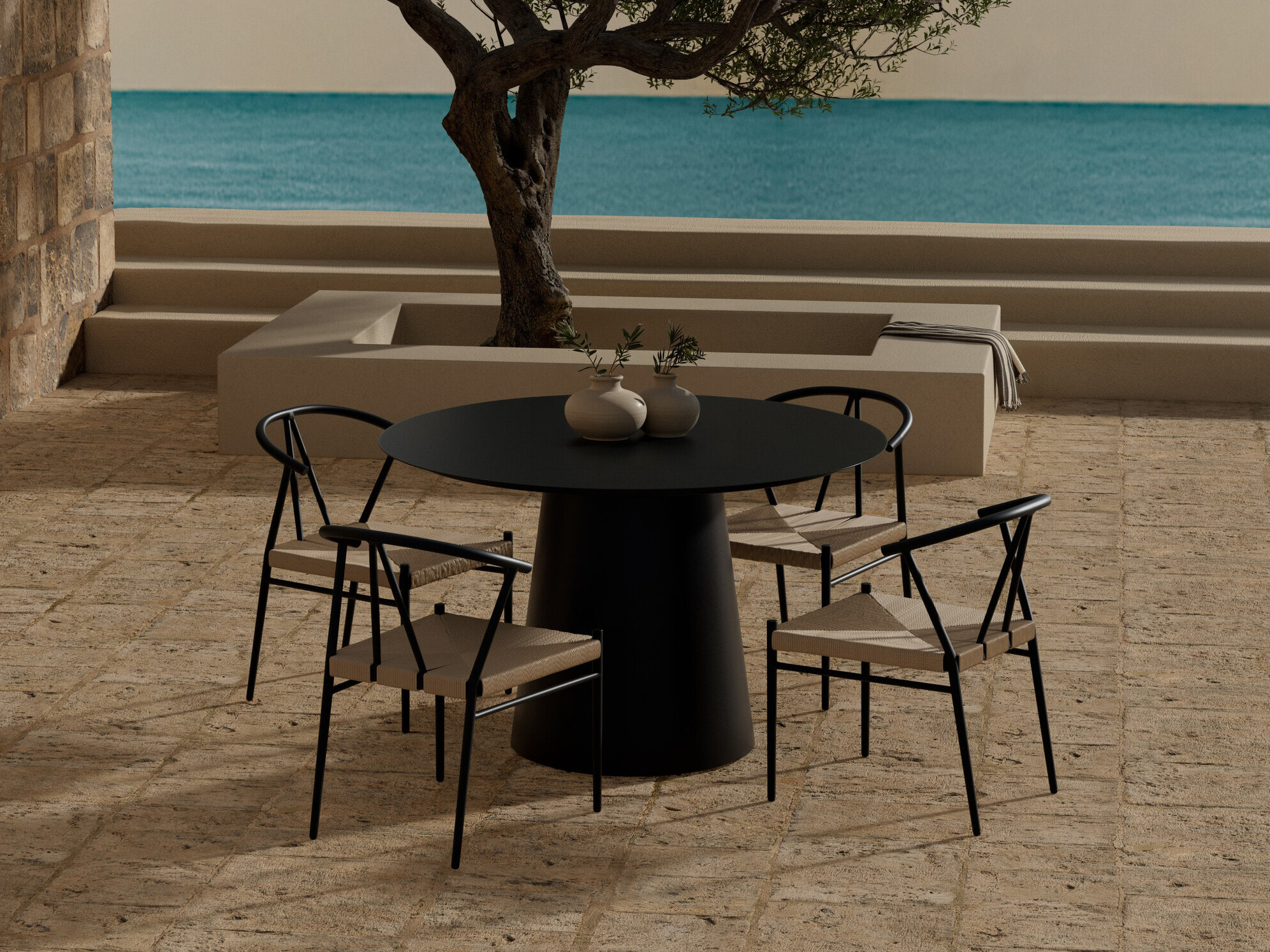 Tisch und Stühle Dallas 5326 (Schwarz)